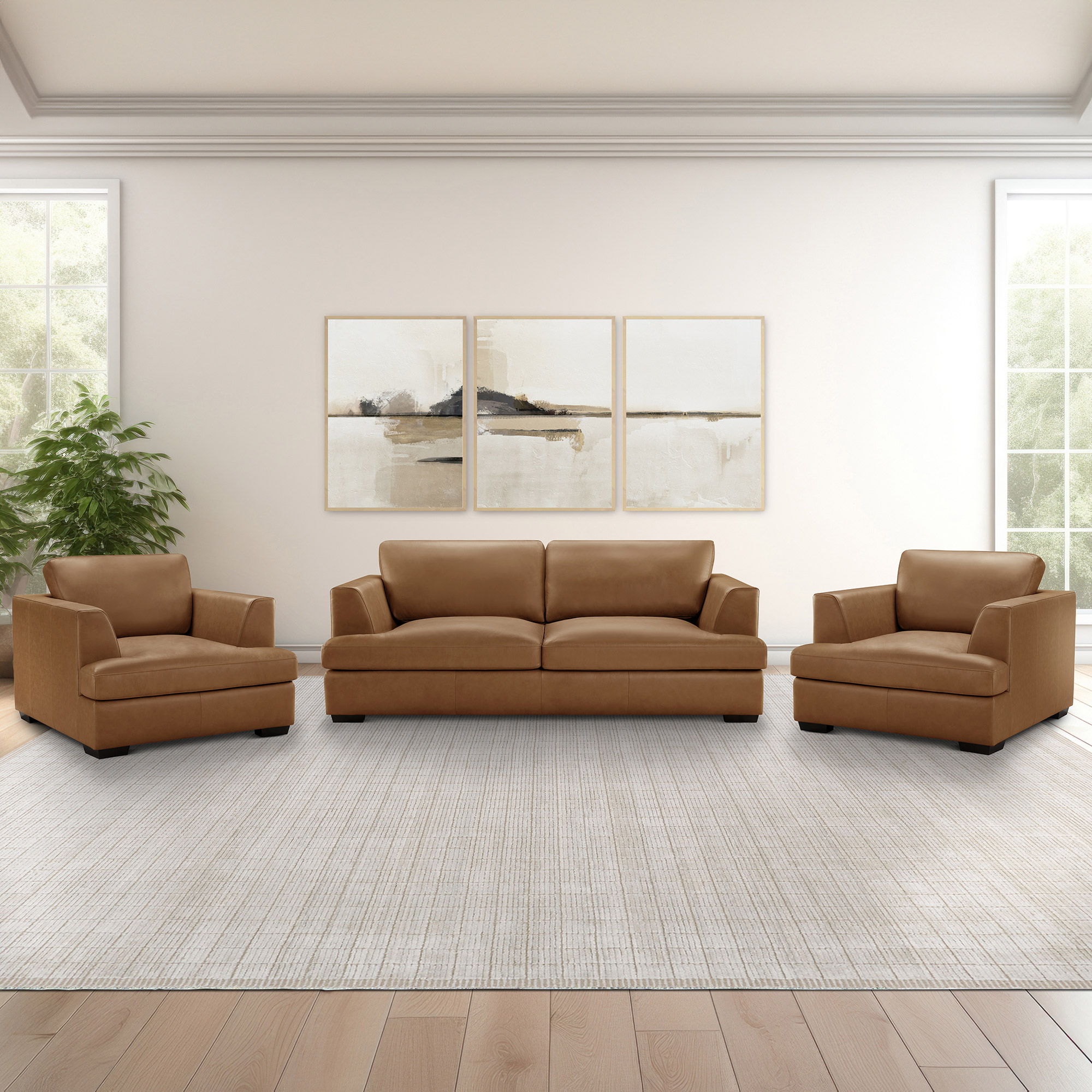 Lisbon 3-Piece Leather Set