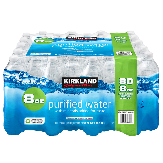 Kirkland Signature Purified Water, 8 fl oz, 80-count