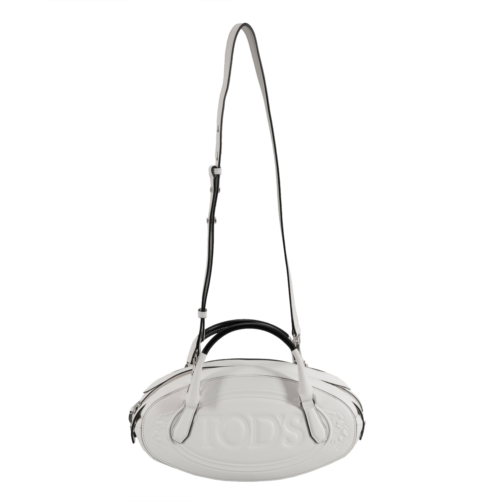 Tods Mini Boston Leather Bag, White | Costco