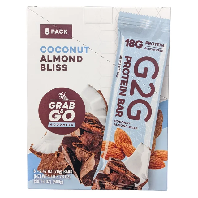G2G PROTEIN BAR COCONUT ALMOND BLISS 8/2.47 OZ
