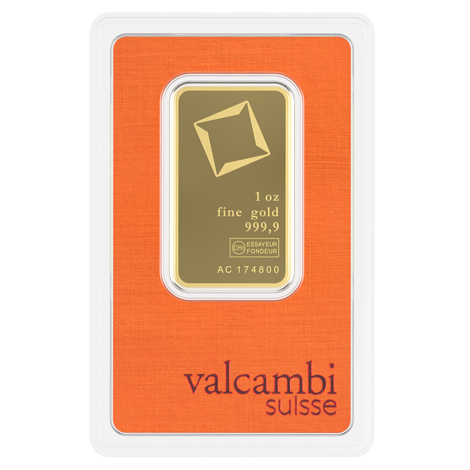 1 oz Gold Valcambi Bar (New in Assay)