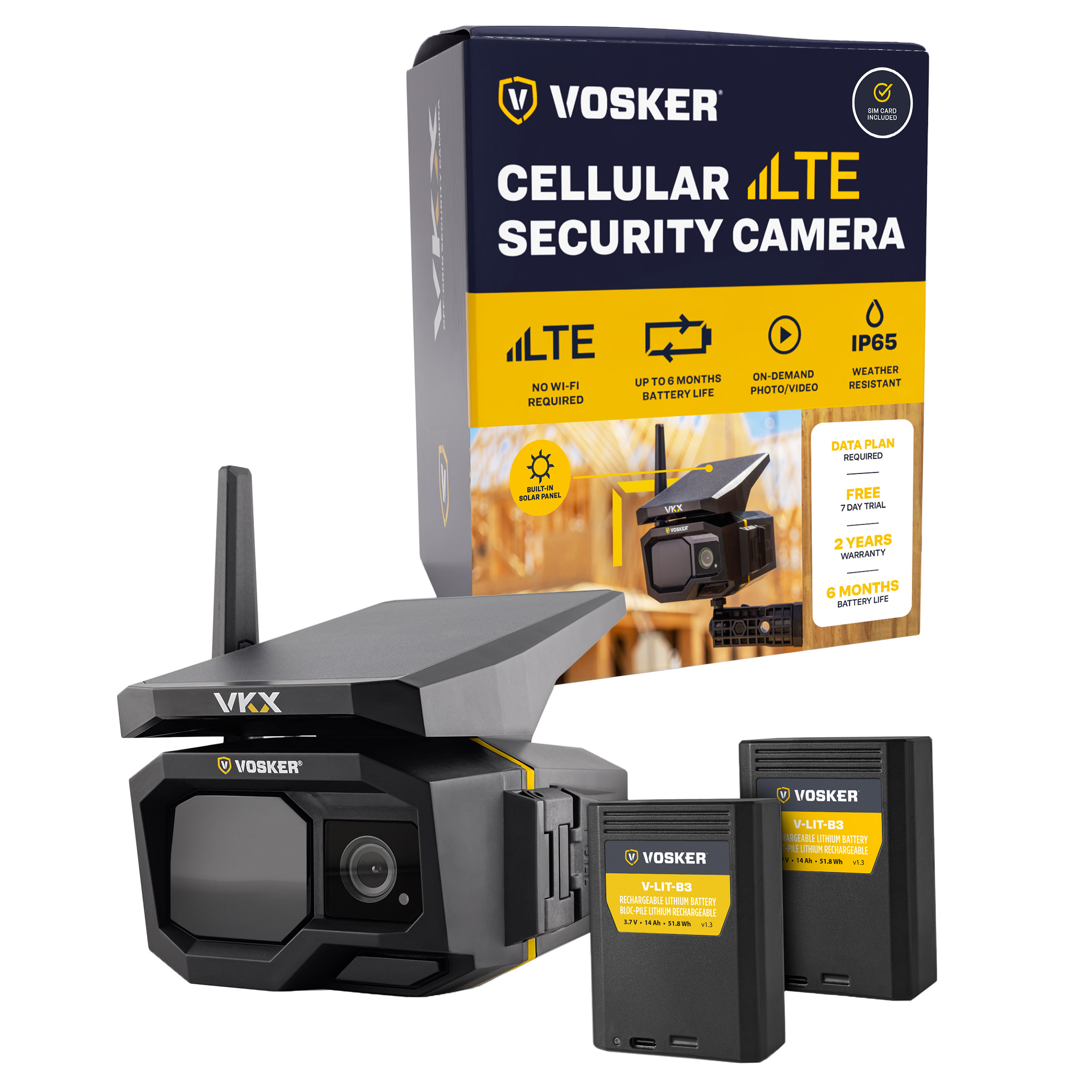 VOSKER VKX Outdoor 1080p Solar Powered Cellular Connectivity Security Camera