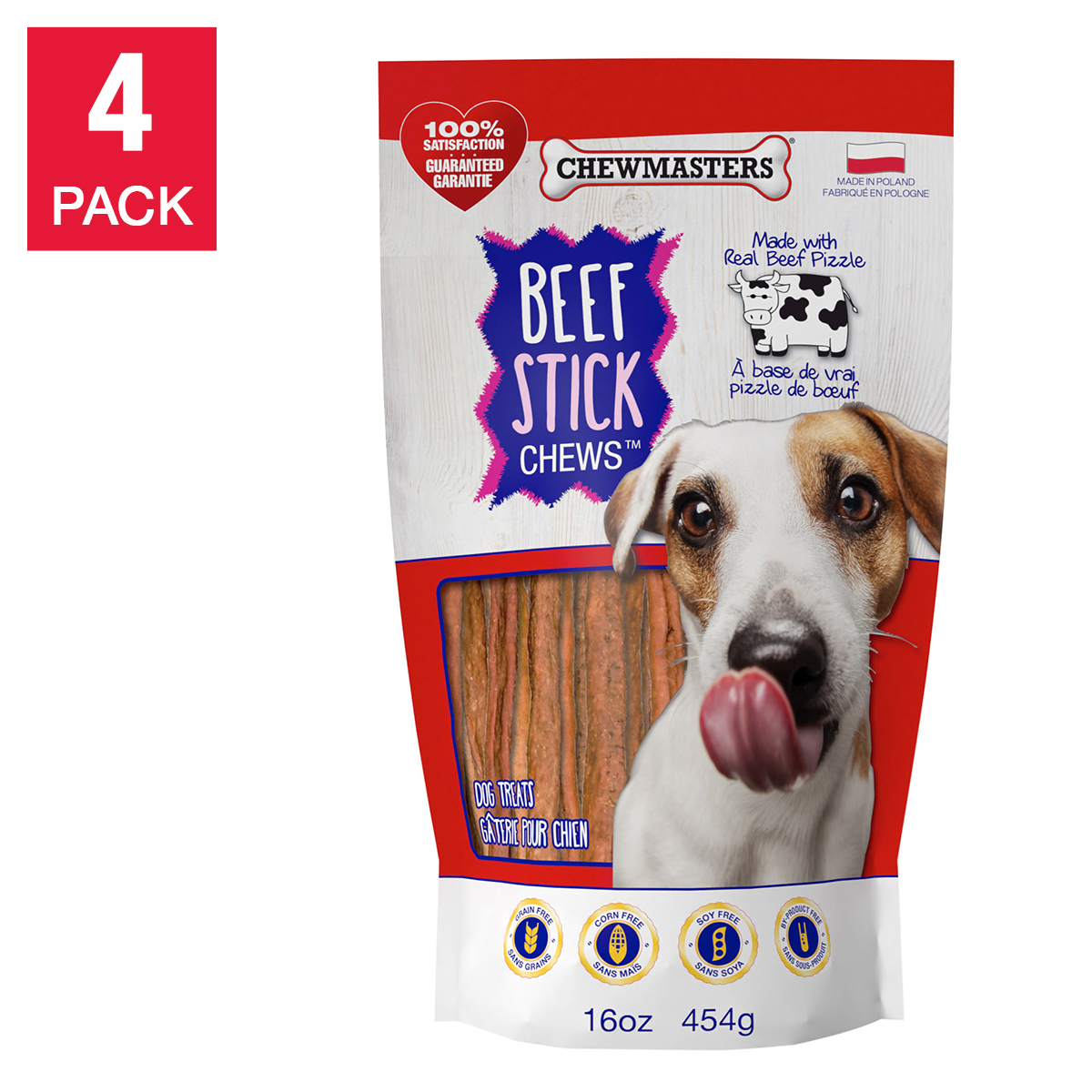 Chewmasters Beef Stick Chews Dog Treats 4 x 454g