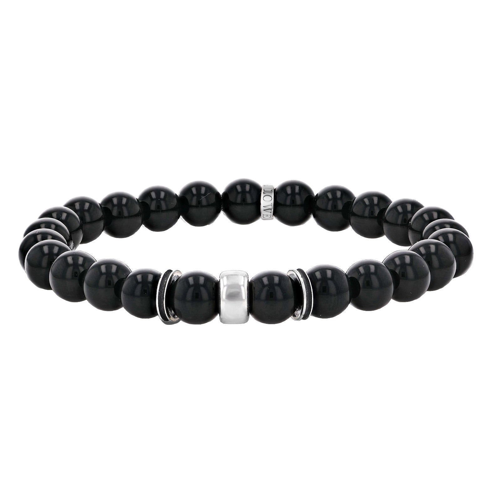 Mr. Lowe by Sheryl Lowe Onyx Beaded Bracelet with Sterling Silver
