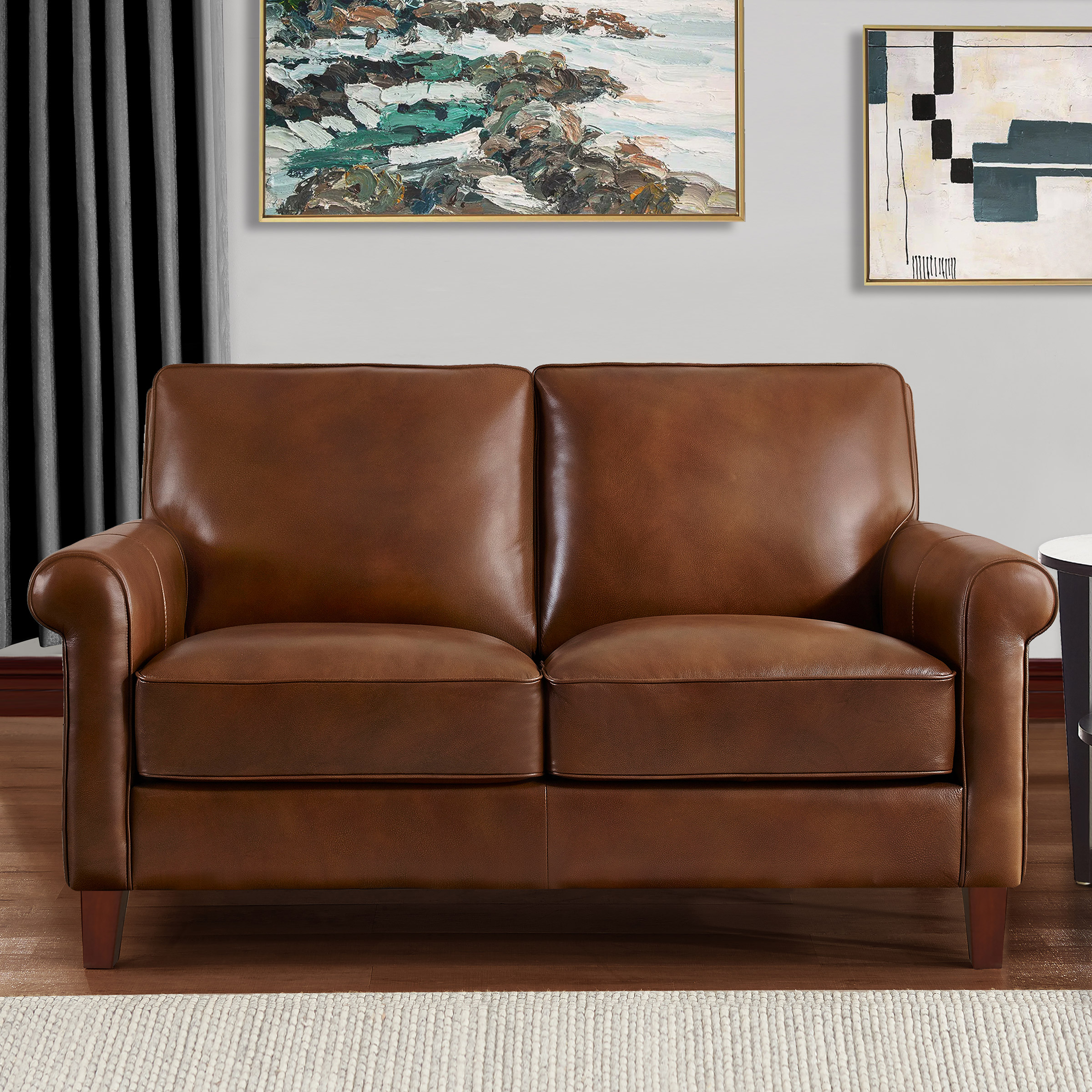Prospera Home Larsen Top-grain Leather Loveseat