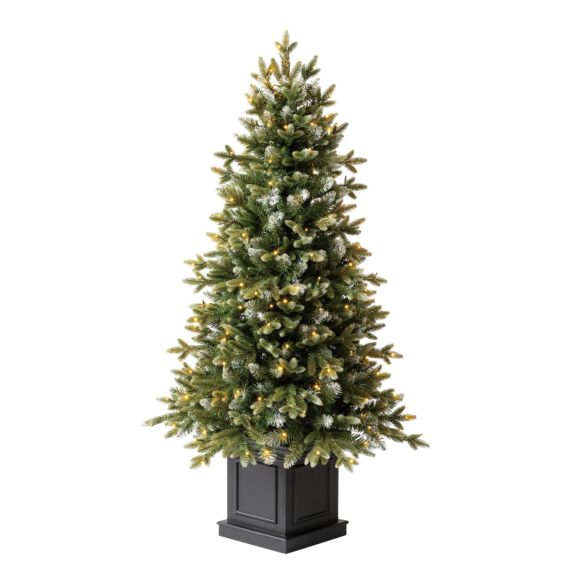 4.5 ft Pre-Lit Potted Aspen Artificial Christmas Tree, Color-Changing Radiant Micro LED Lights