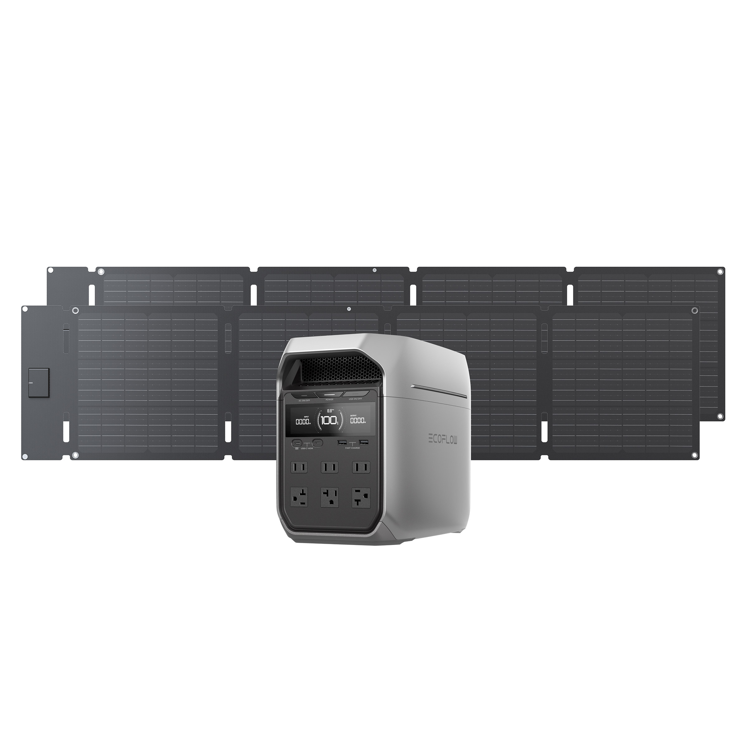 EcoFlow DELTA 3 Plus Portable Solar Generator Combo 2x60W Solar Panels