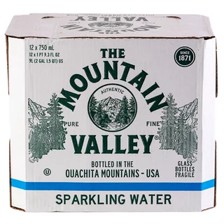 MOUNTAIN VALLEY GLASS SPARKLING WATER 12/750 ML