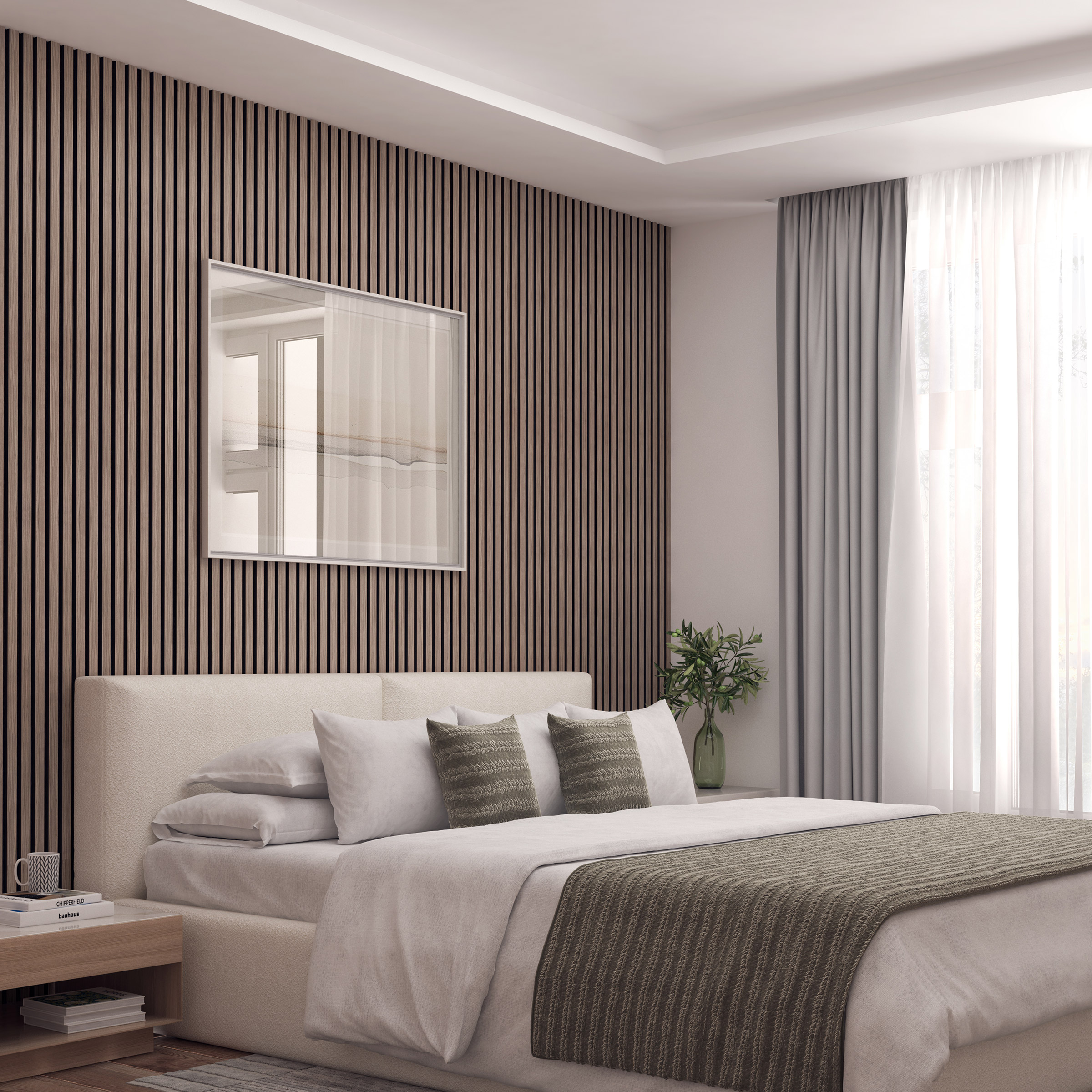 Artika Sonolok Sound-Absorbing Slatted Wall Panel, 94 in. x 8 in.