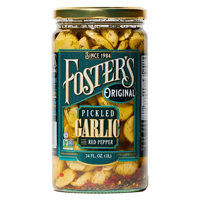 FOSTER'S PICKLED GARLIC WITH RED PEPPER 34 OZ