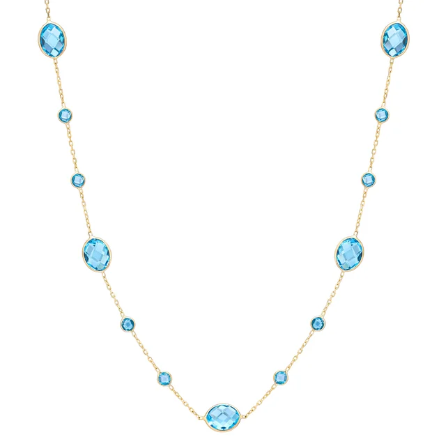 Blue Topaz 14kt Yellow Gold Necklace