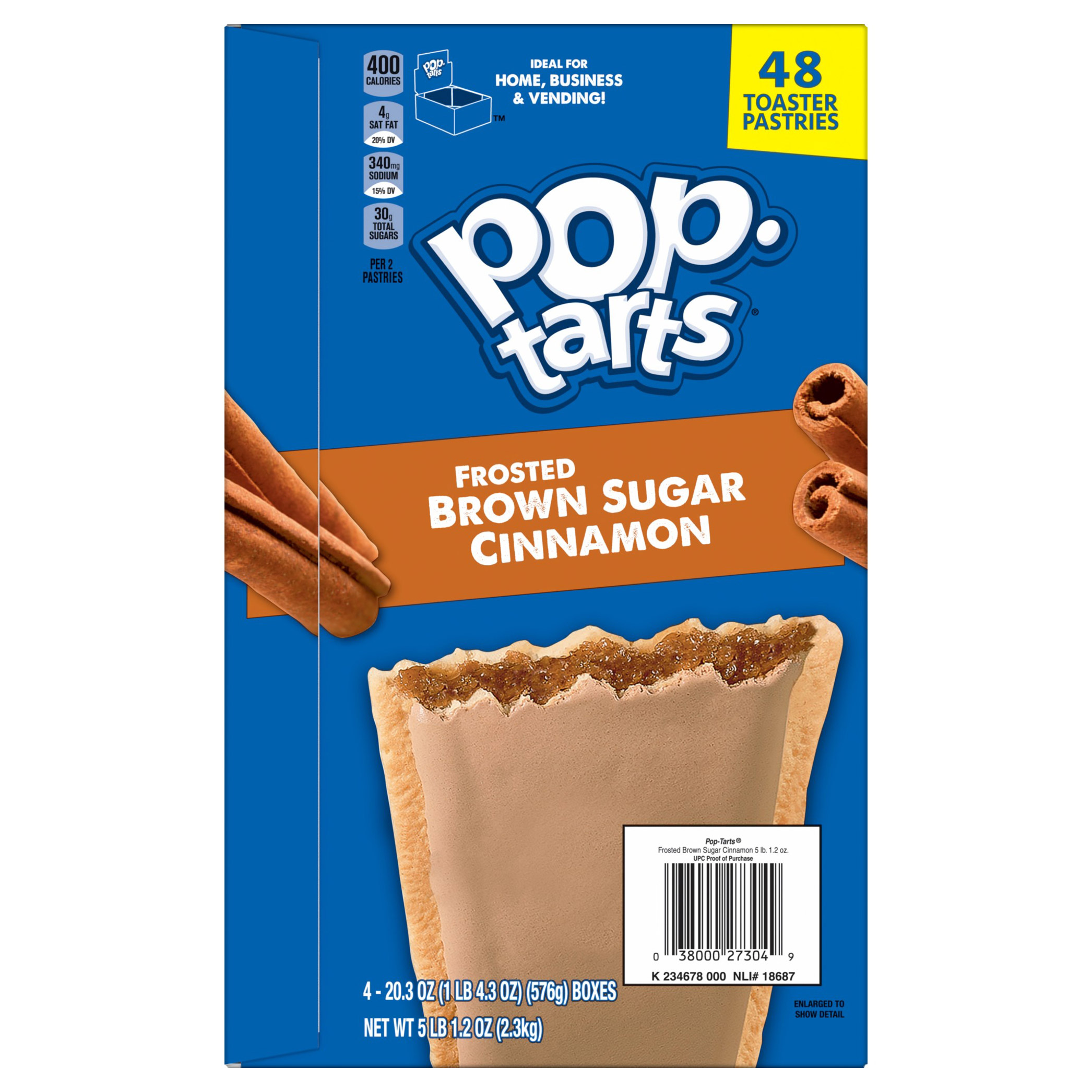 Pop-Tarts, Frosted Brown Sugar Cinnamon, 48-count
