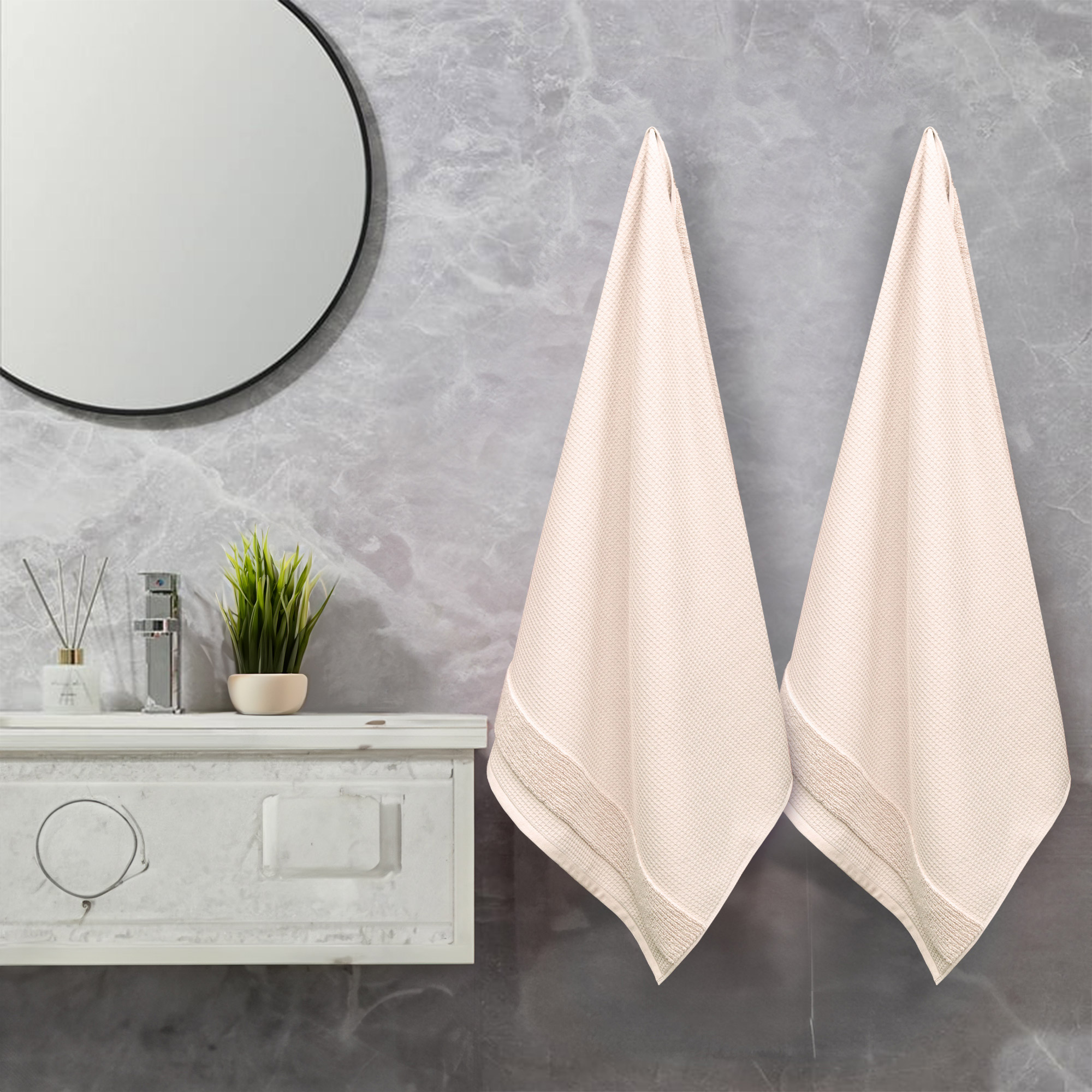 Waffle Bath Towel  2-piece Set