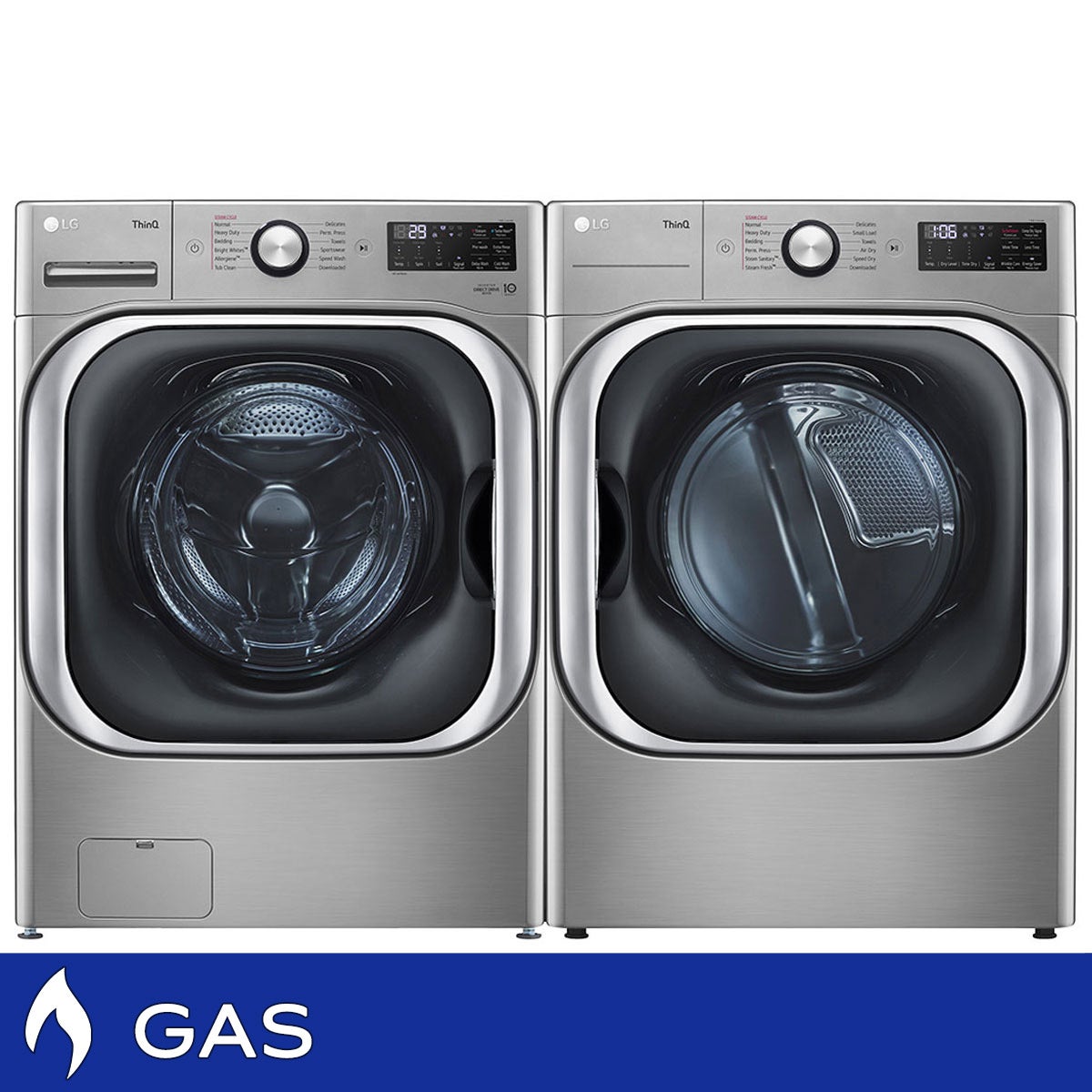 LG 5.2 cu. ft. Front Load Washer with TurboWash and 9.0 cu. ft. GAS Dryer with Built-In Intelligence