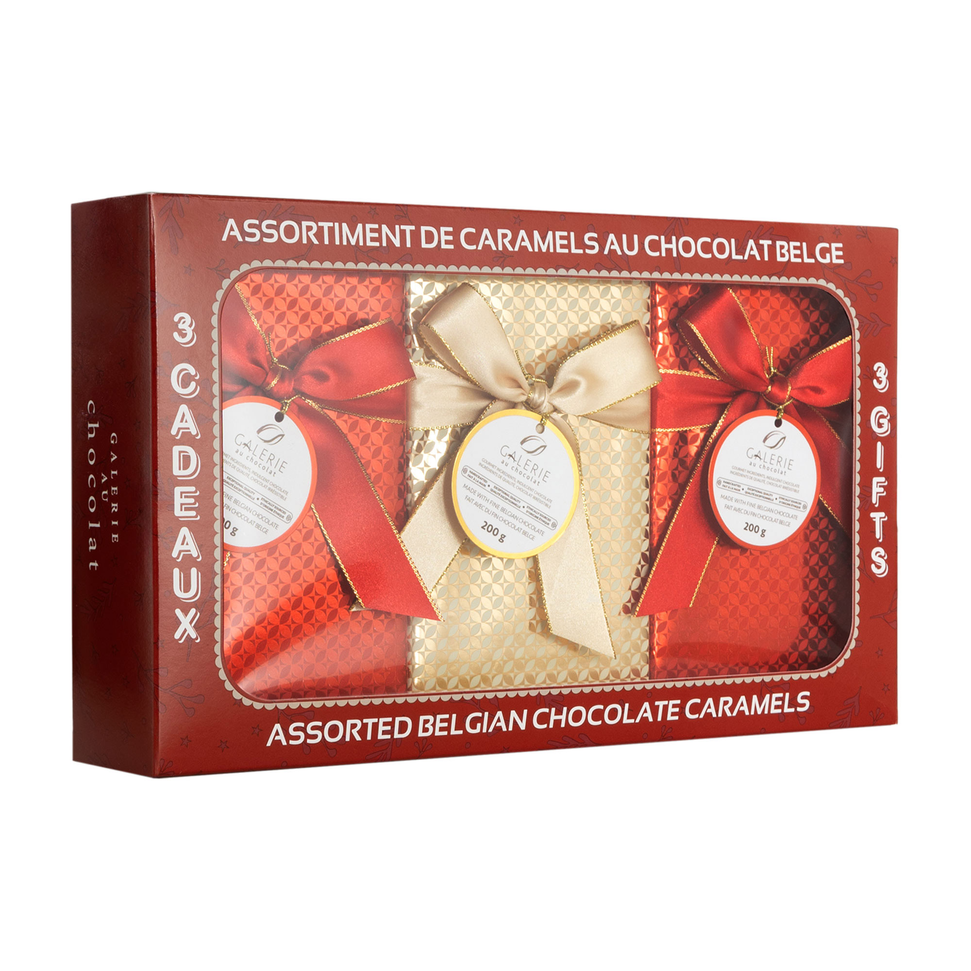 Galerie au Chocolat, Assorted Belgian Chocolate Caramels, 3 × 200 g