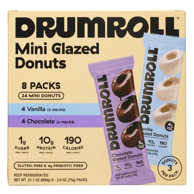 DRUMROLL MINI GLAZED DONUTS 8/2.64 OZ