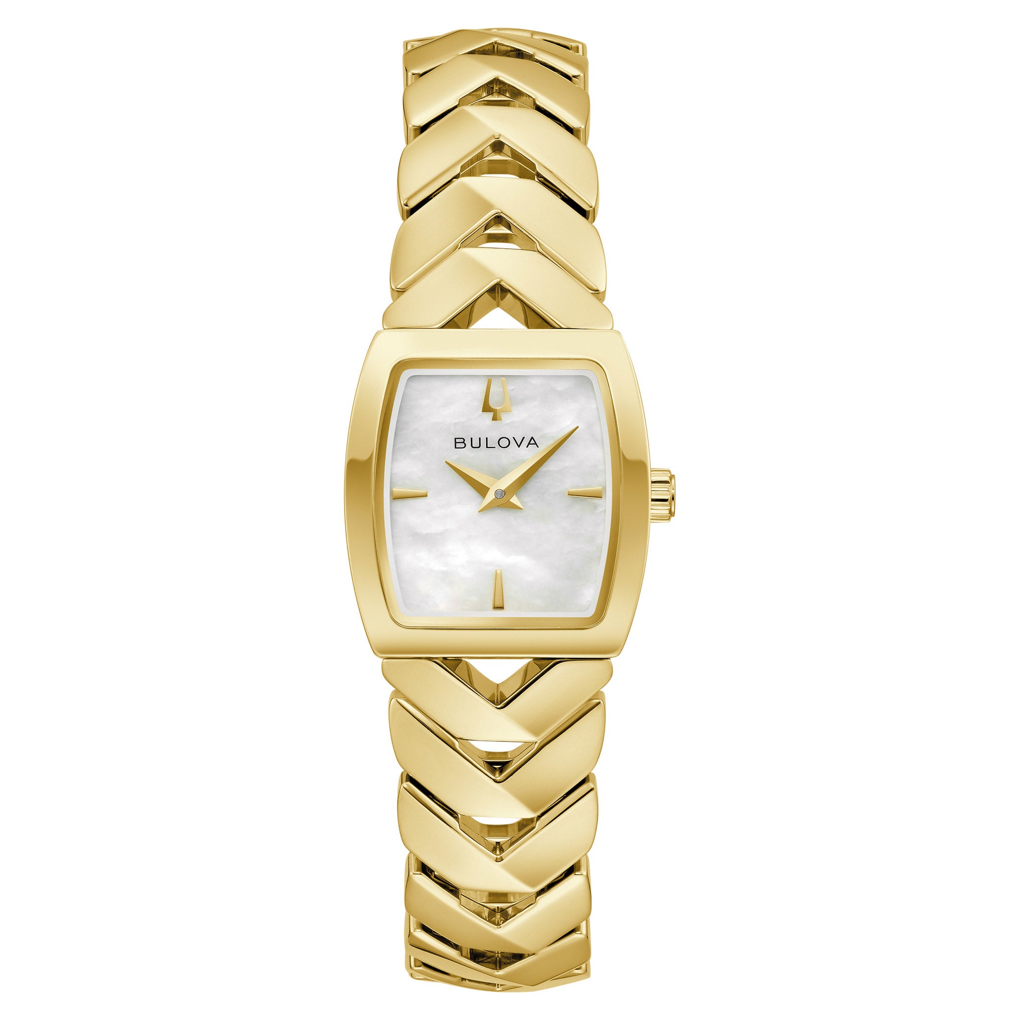 Bulova Gold Mother of Pearl Watch! w/ box! New! Bulova Surveyor 97P172 Mother-of-pearl Dial w Diamond Accent  main image 2