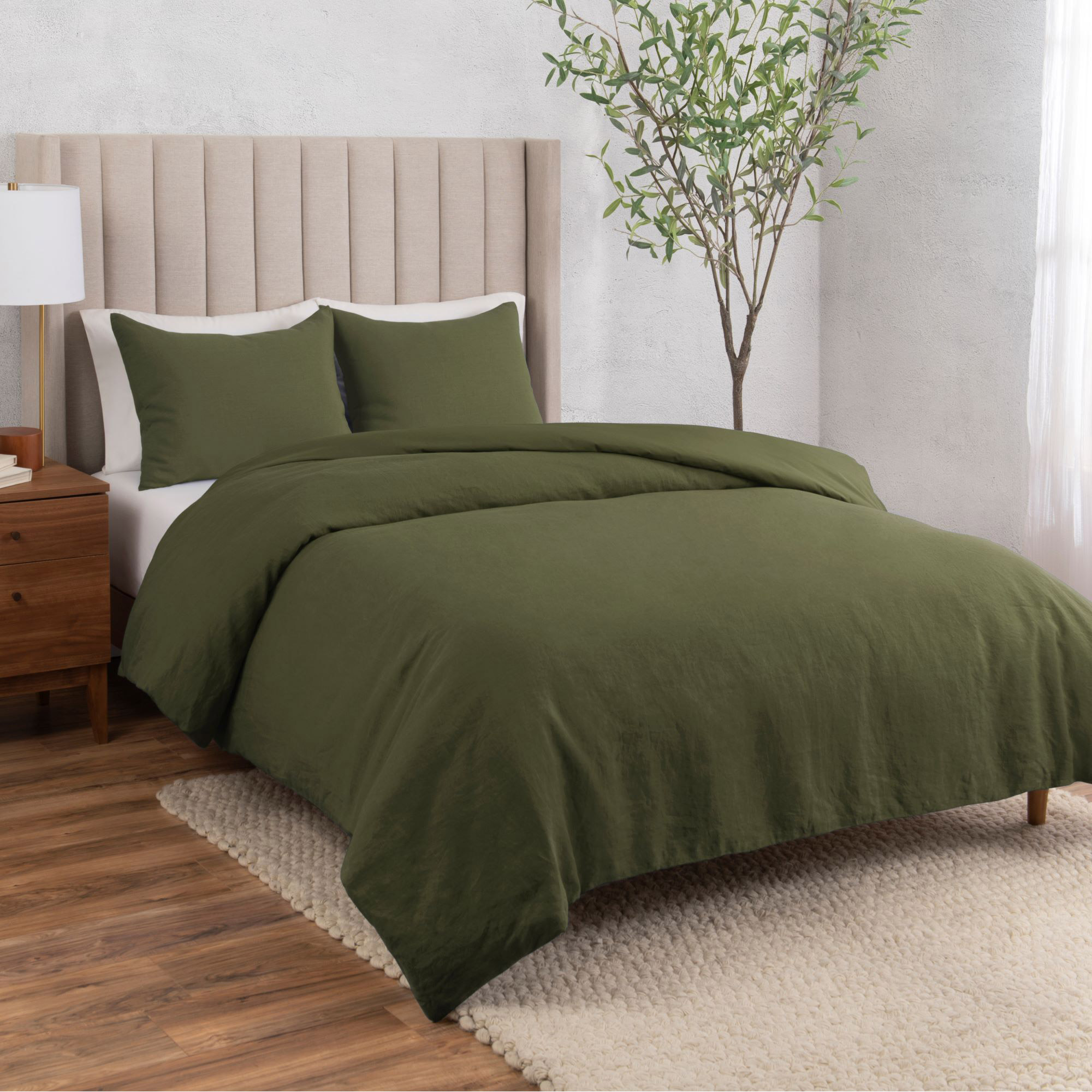 WelHome Cotton Linen Relaxed Duvet Cover  3-piece Set