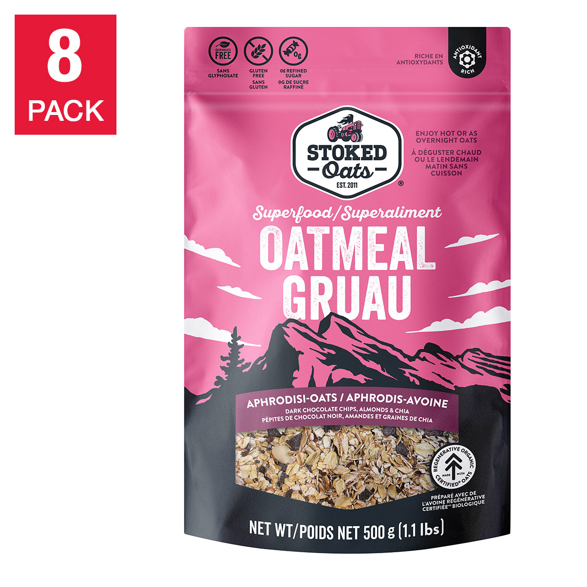 Stoked Oats Oatmeal, 8 × 500 g