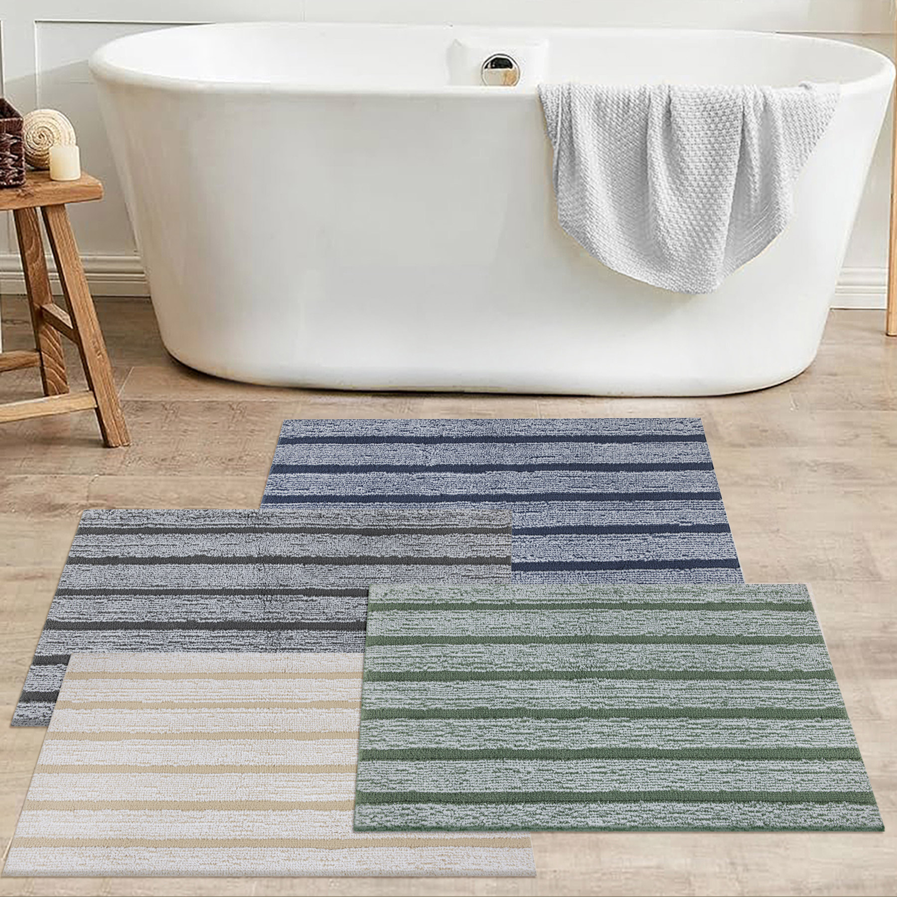 Striped Bath Mat