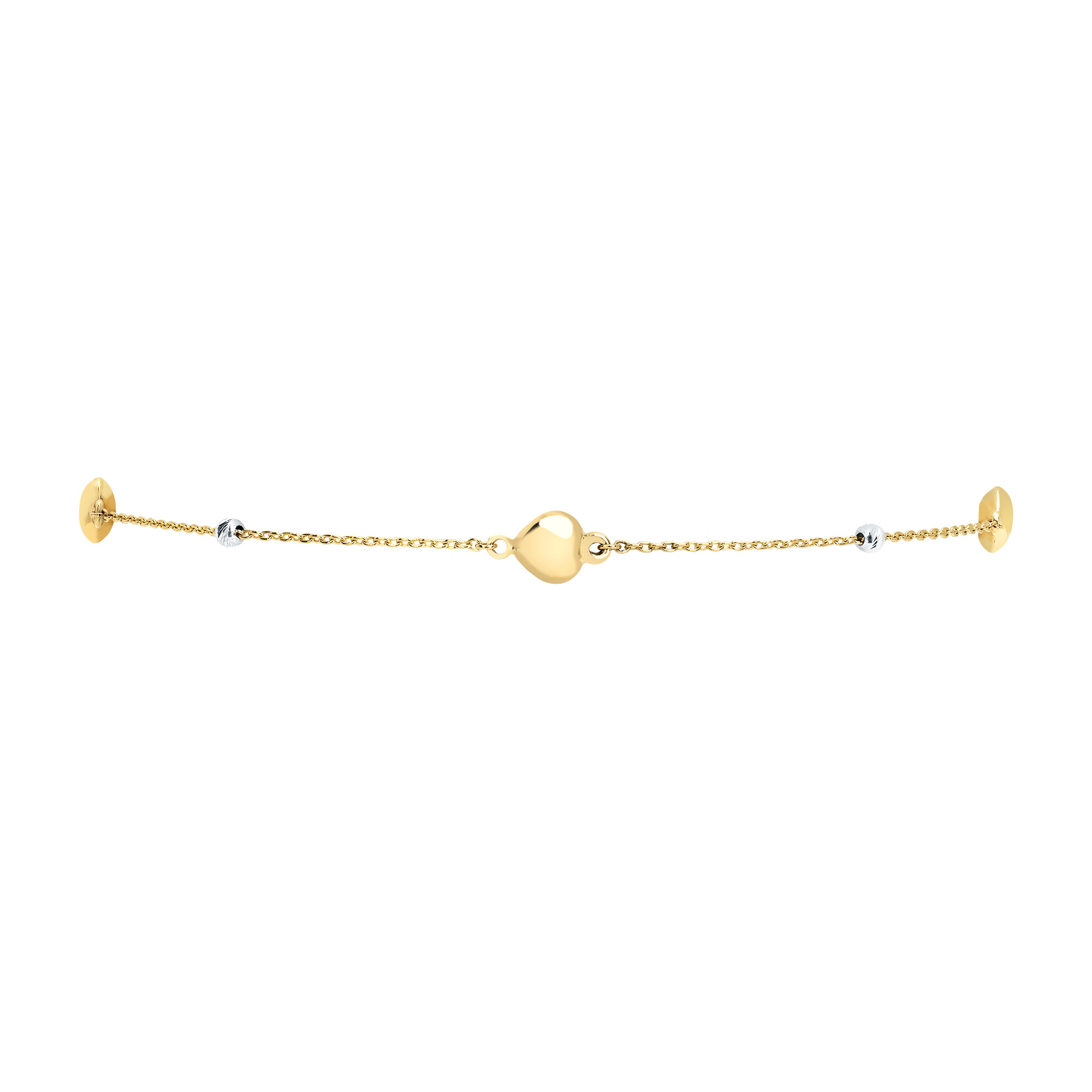 High Polish and Diamond Cut Anklet in Two-tone Gold | Costco