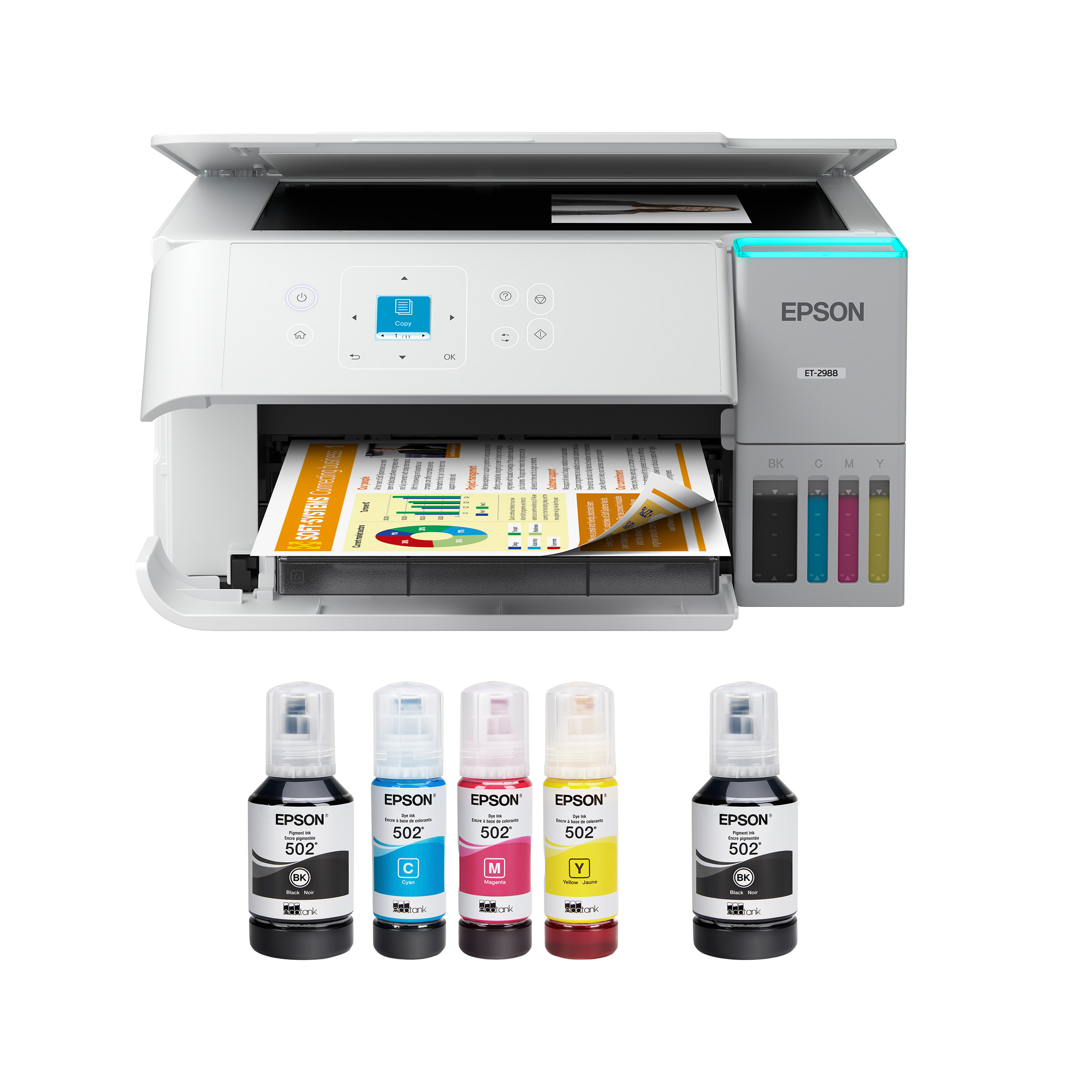 Epson EcoTank ET-2988 All-in-One Colour Supertank Printer with Bonus Black Ink Bottle