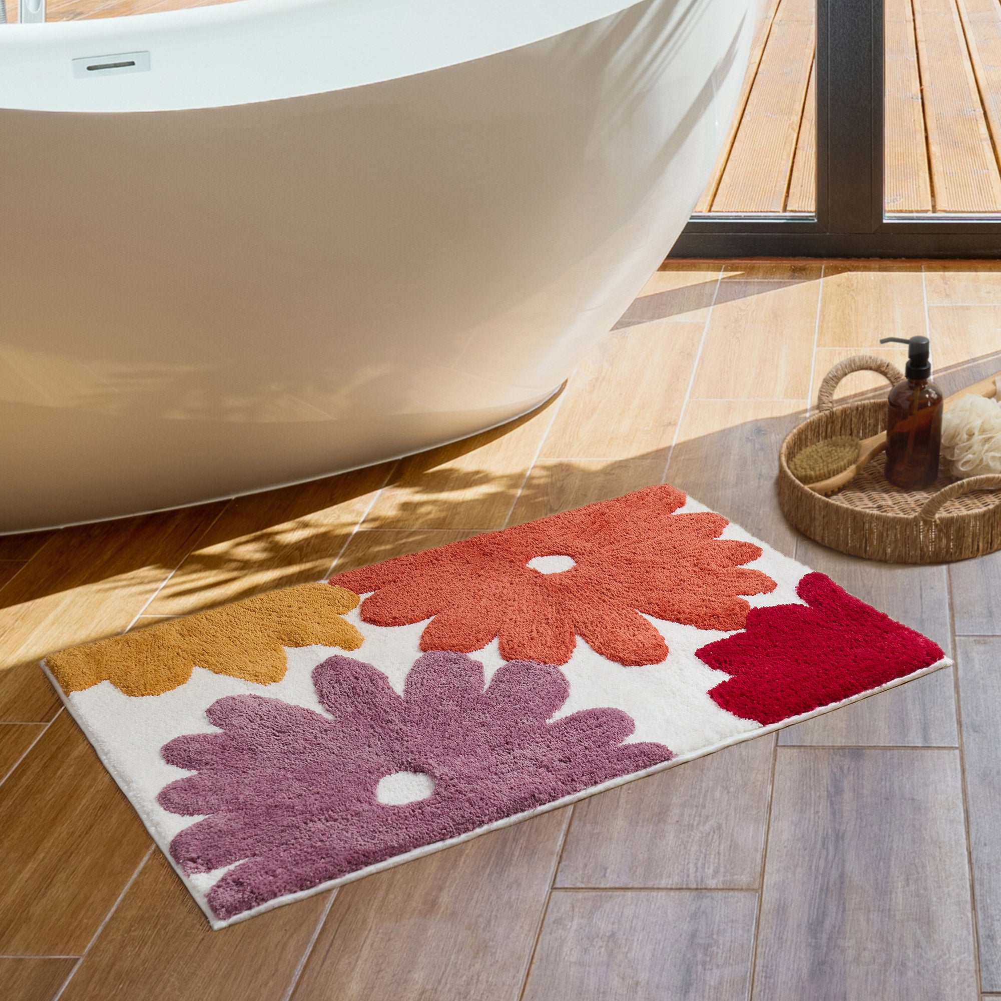 todayful Flowerdot Satin SH ☆ Safdie Carved Floral Bath Mat | Costco