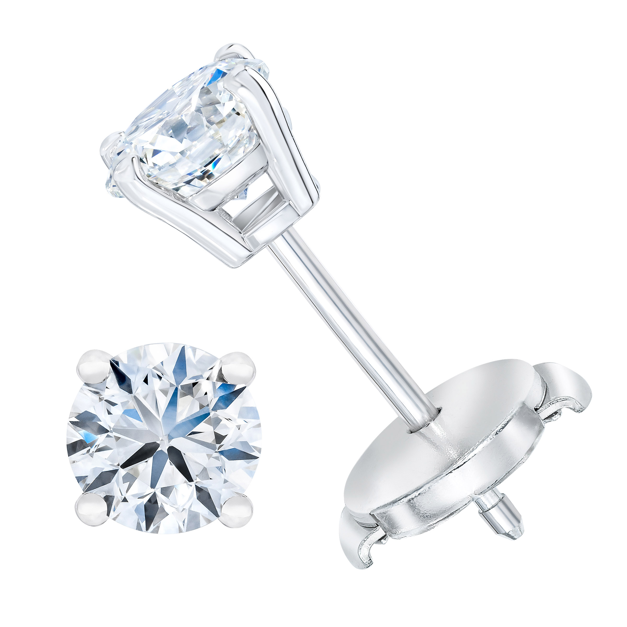 Round Brilliant 1.00 ctw VS2 Clarity  I Color Diamond 14kt Gold Stud Earrings