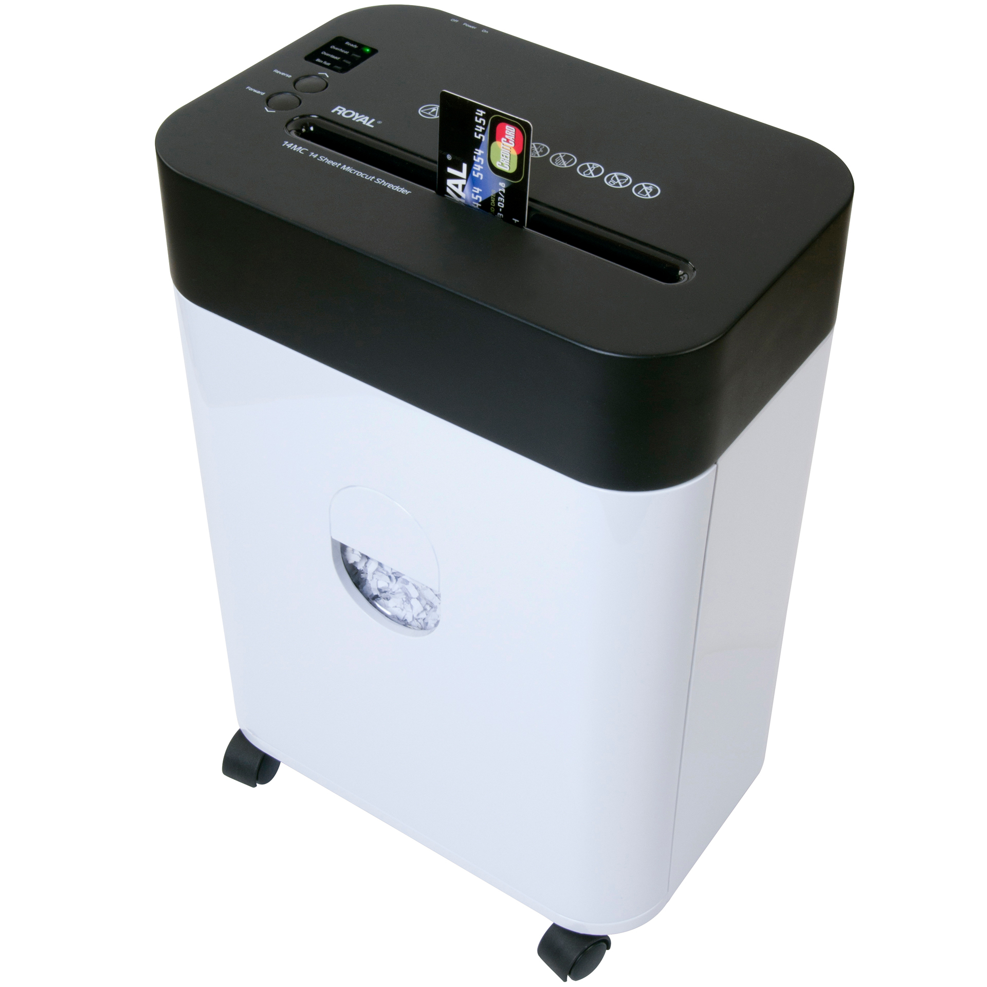 Royal Micro-Cut Paper Shredder - 14 Sheet Capacity, Black/White, With Pull-Out Bin