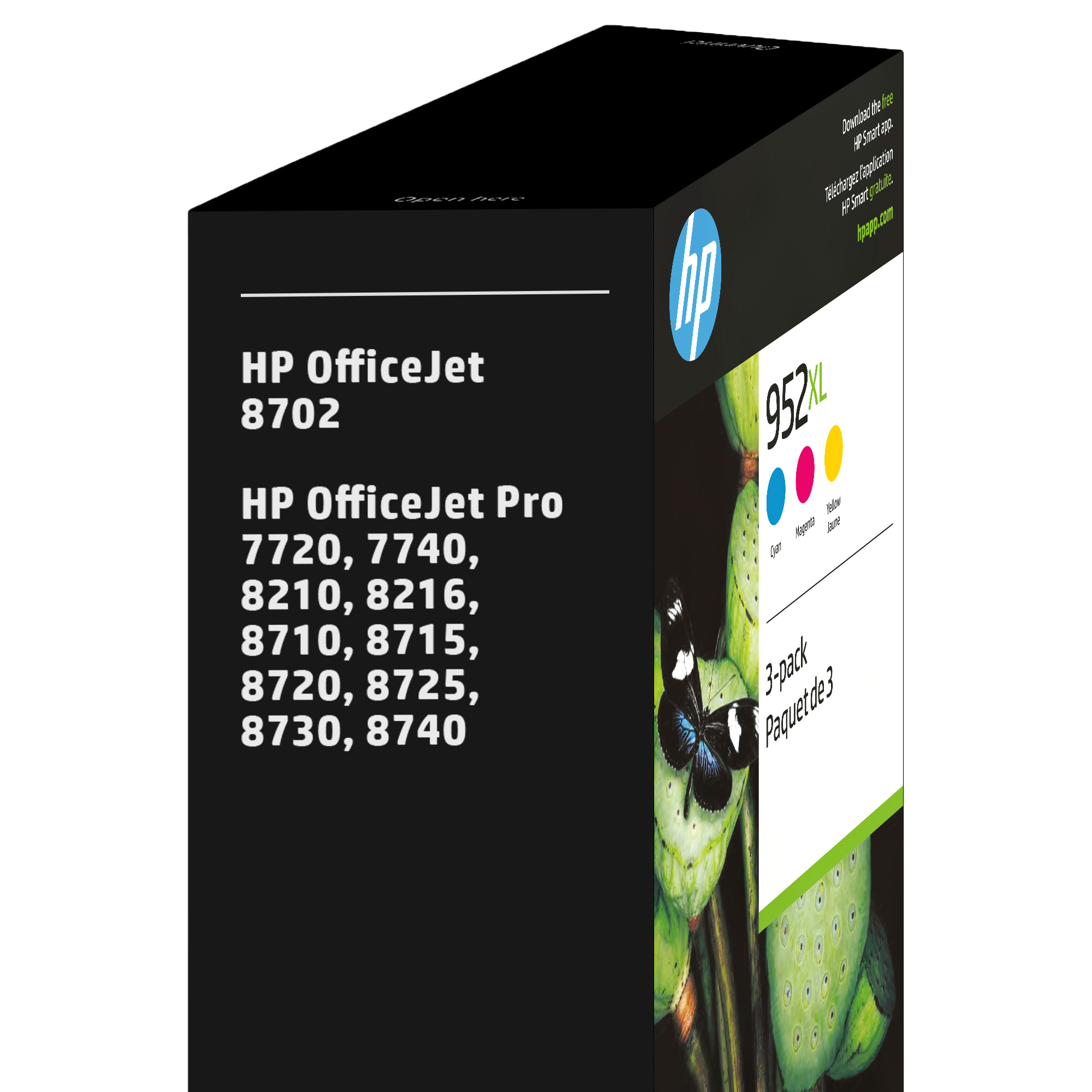 HP 952XL Cyan, Magenta and Yellow High Yield Original Ink