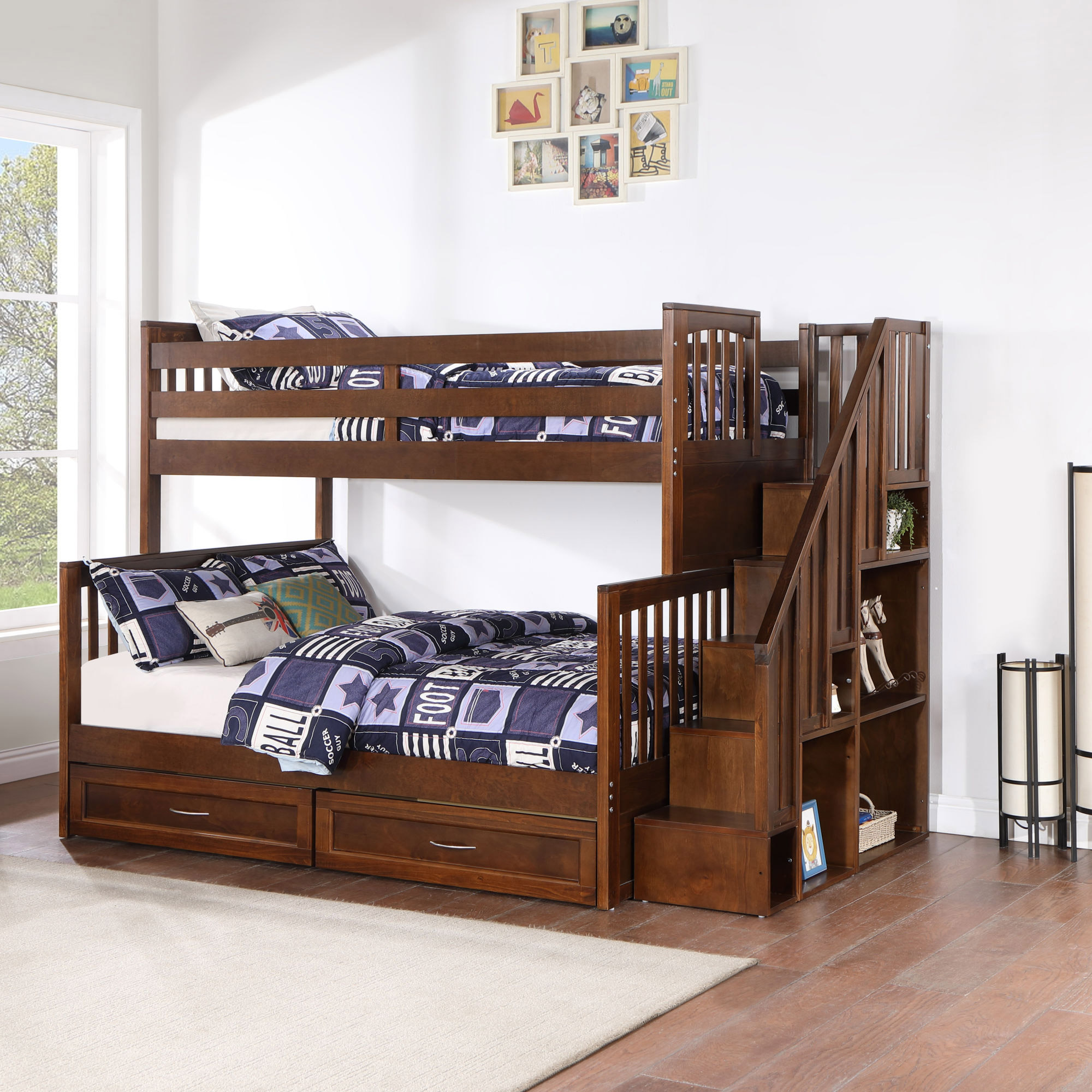 Caramia Kids Vandalay Twin Over Full Staircase Bunk Bed Costco