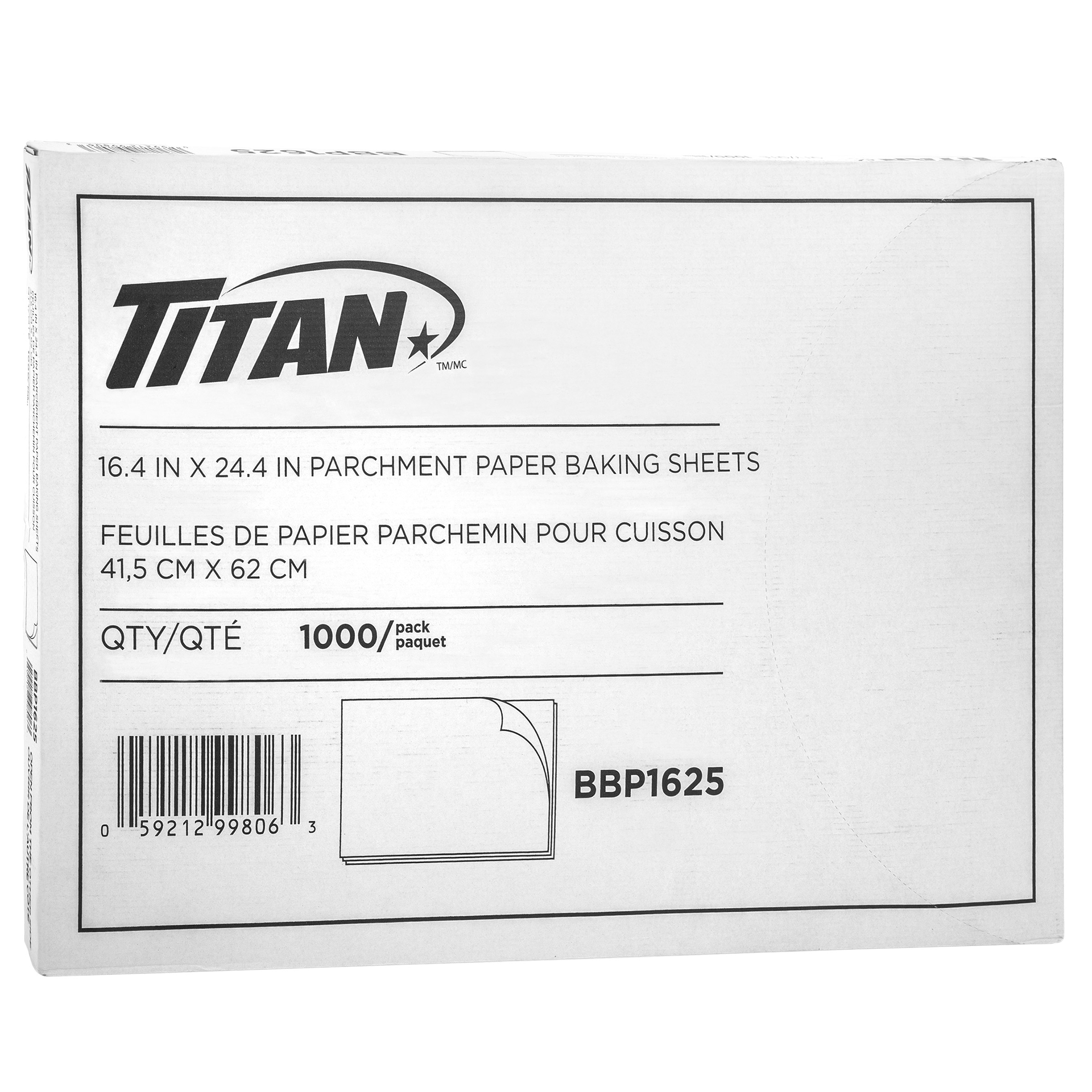 Titan Parchment Paper Baking Sheets Pack of 1,000