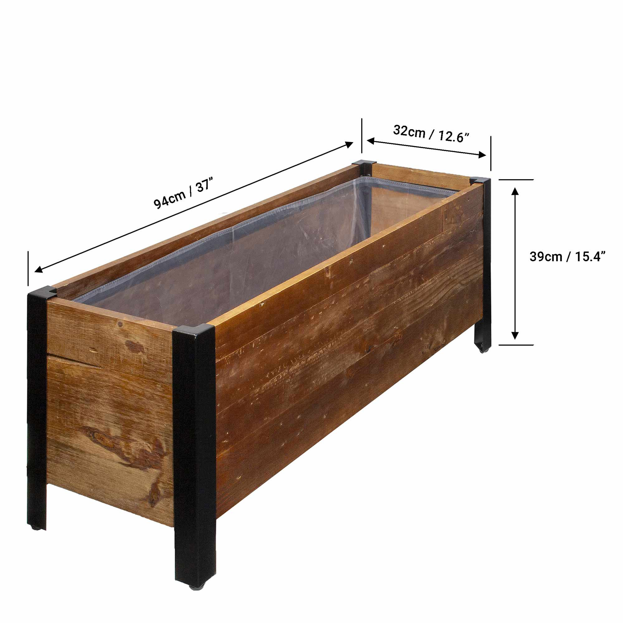 Grapevine Urban Garden Planter, Recycled Wood and Metal