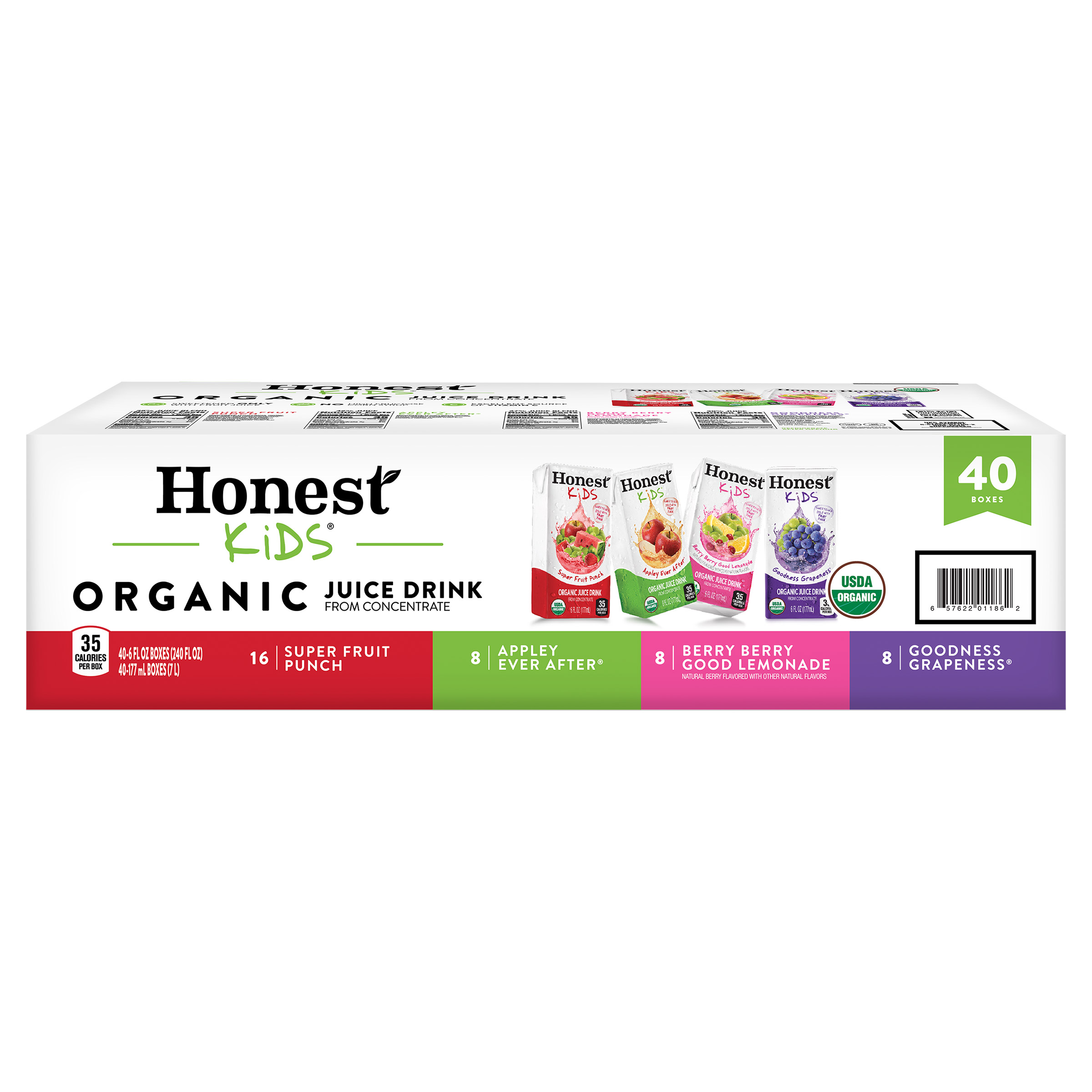 Honest Kids  Organic Juice Drink  Variety Pack  6 fl oz  40-Count