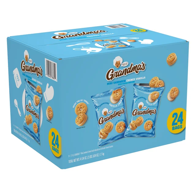 GRANDMAS MINI COOKIES VANILLA CREME 24/1.71 OZ (2.565 LBS)