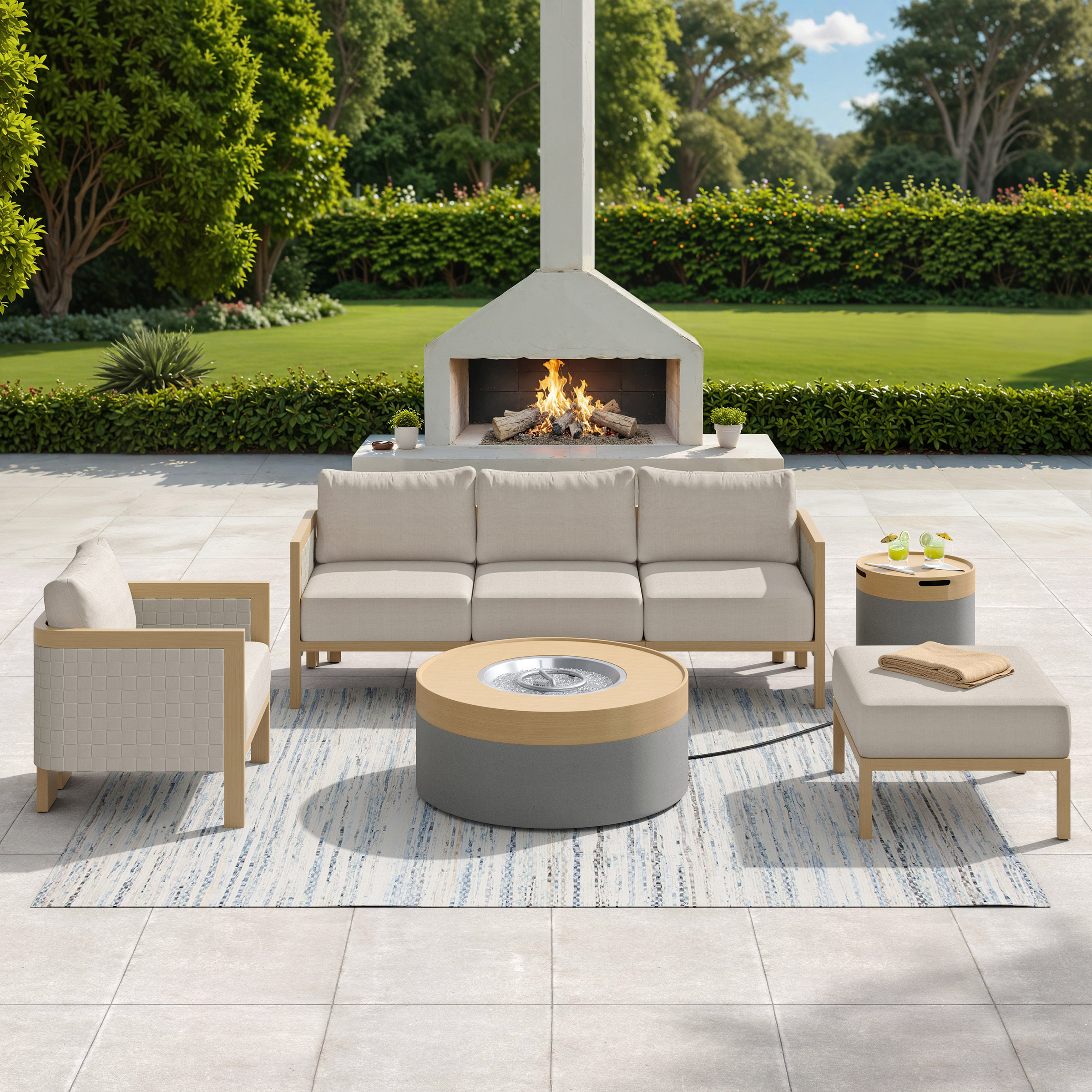 Madera 7-piece Sectional Conversation Set with Fire Table | Costco
