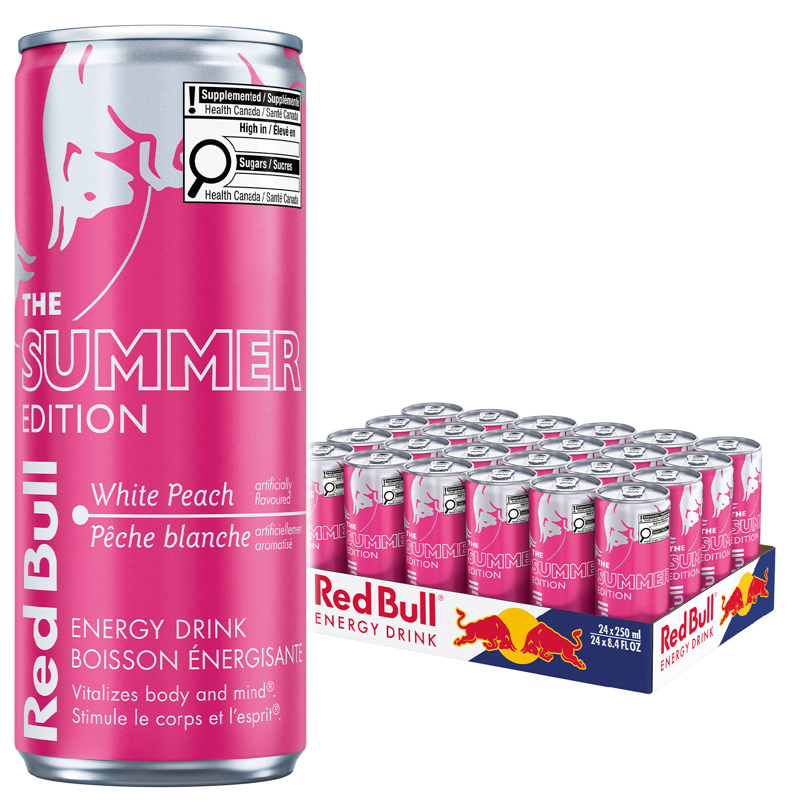 Red Bull Energy Drink, White Peach, 250 mL 24-pack