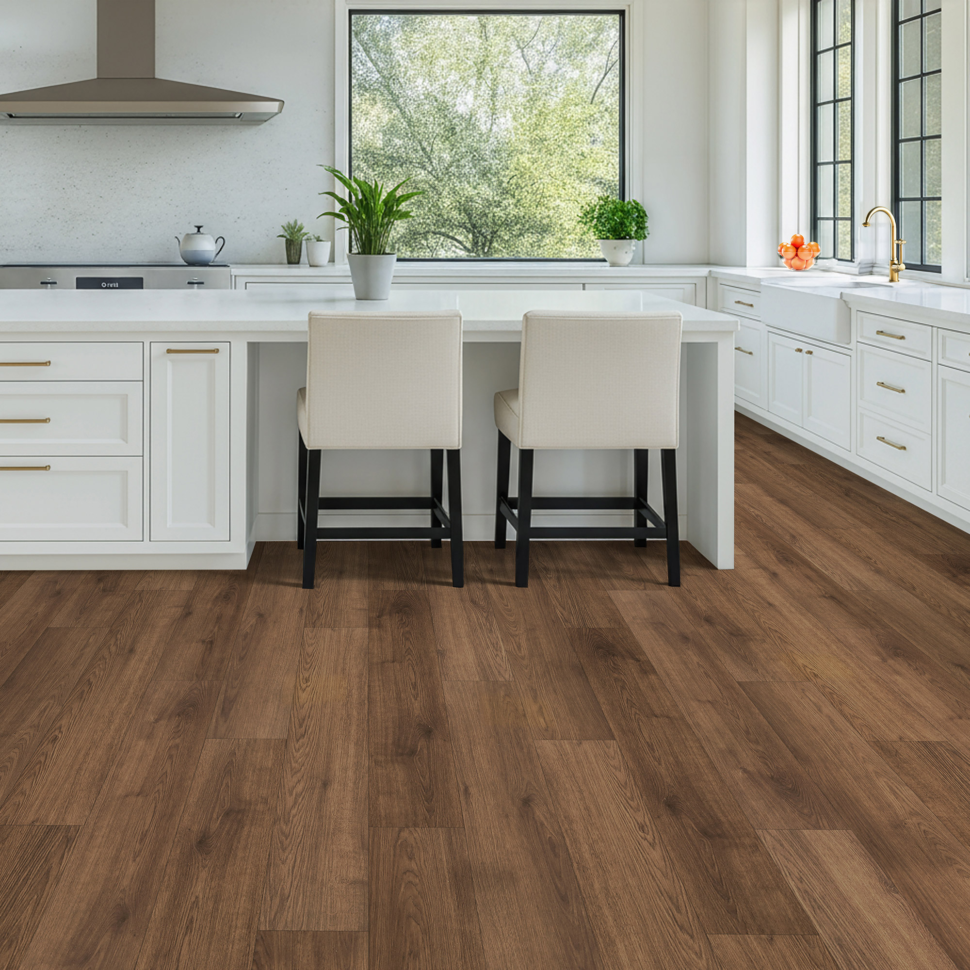 Mohawk Home 12MM Thick 9.4in X 47.2in AC4 Waterproof Surface Laminate Wood Plank Flooring (18.6 sq ft/ctn)