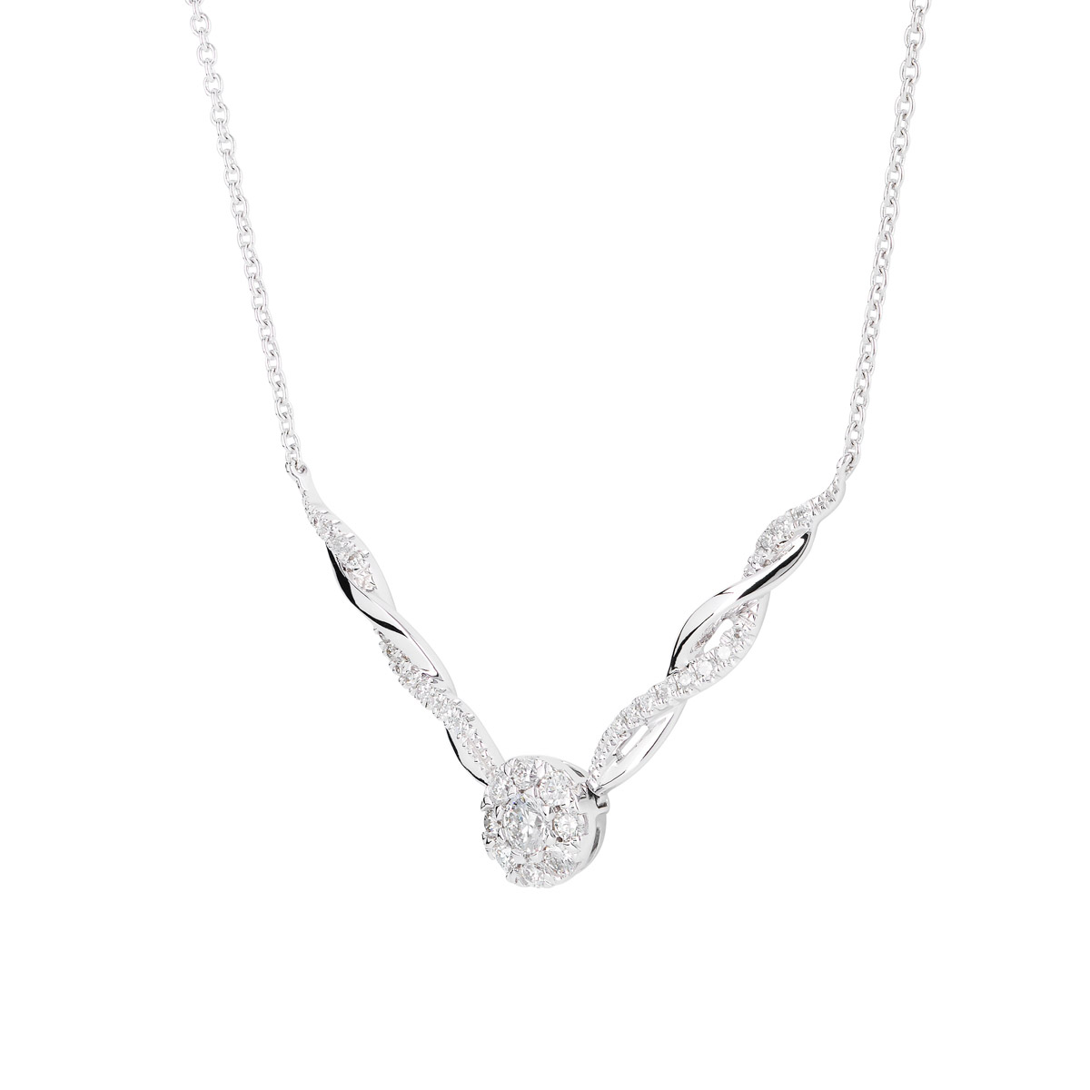 Round Brilliant Diamond Necklace (0.33 ctw)