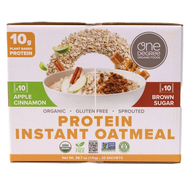 ONE DEGREE FOODS ORG GF INSTANT OATMEAL 20/2.25 OZ