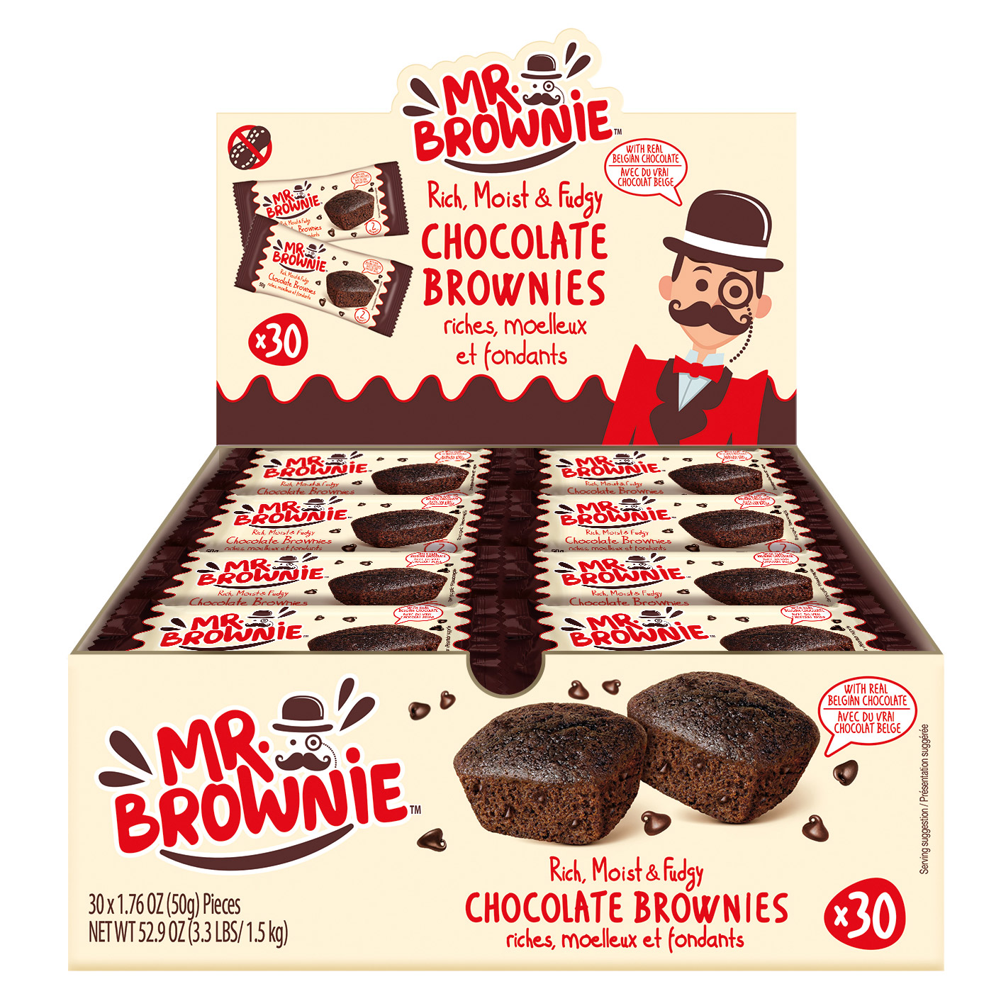 Mr. Brownie Chocolate Brownies, 30 × 50 g