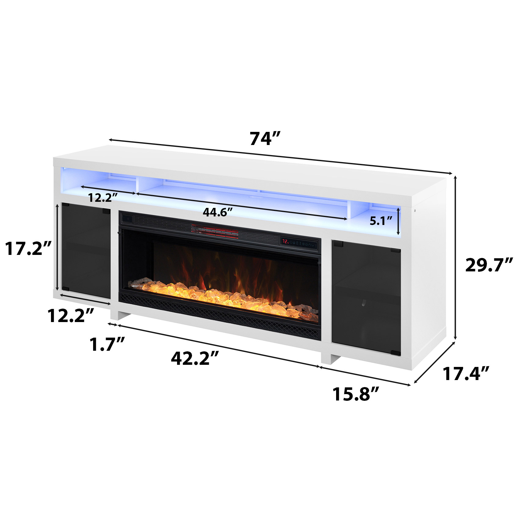 Tresanti Bennett LED TV Console with ClassicFlame Electric