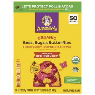 ANNIE'S ORGANIC BEES,BUGS,BUTTERFLIES FRUIT SNACK 50 CT