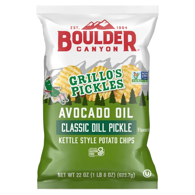 BOULDER CANYON GRILLO'S PICKLES CHIPS 22 OZ