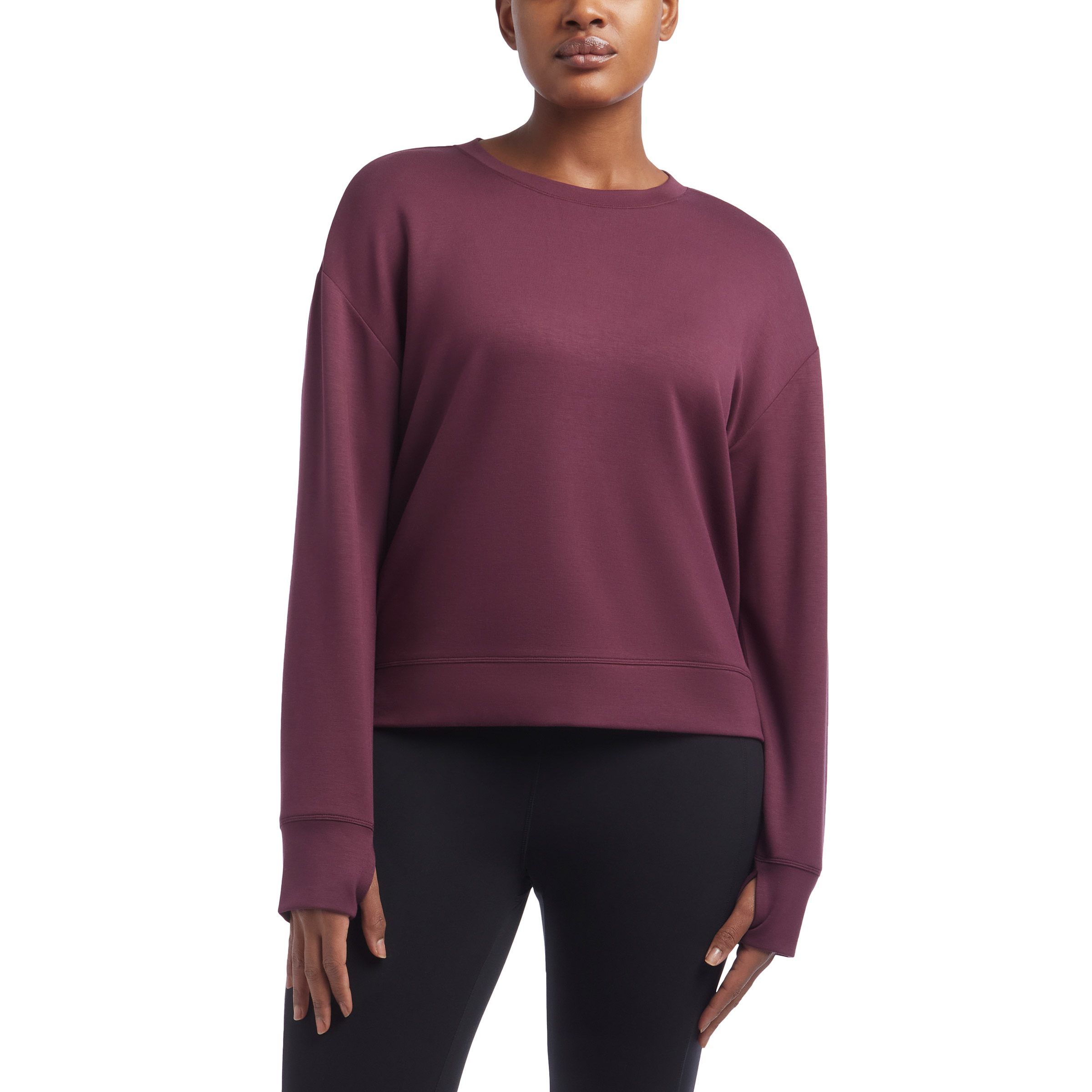 Danskin Women's Long Sleeve Luxe Crew