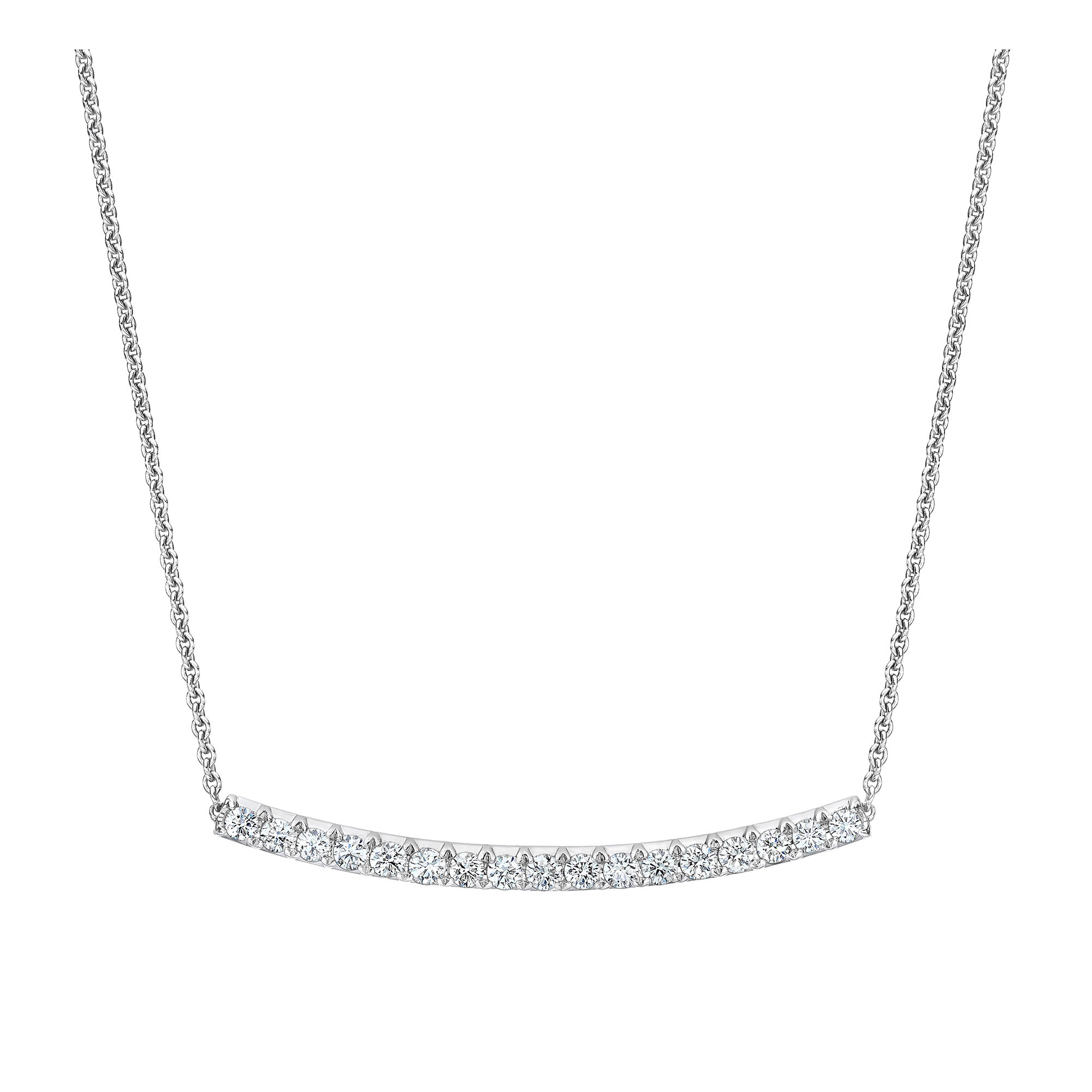 Round Brilliant Diamond Bar Necklace (1.00 ctw)
