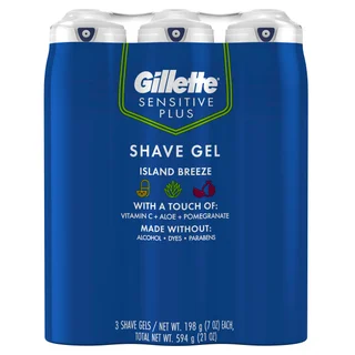 Gillette Island Breeze Shave Gel, 7 oz, 3-count