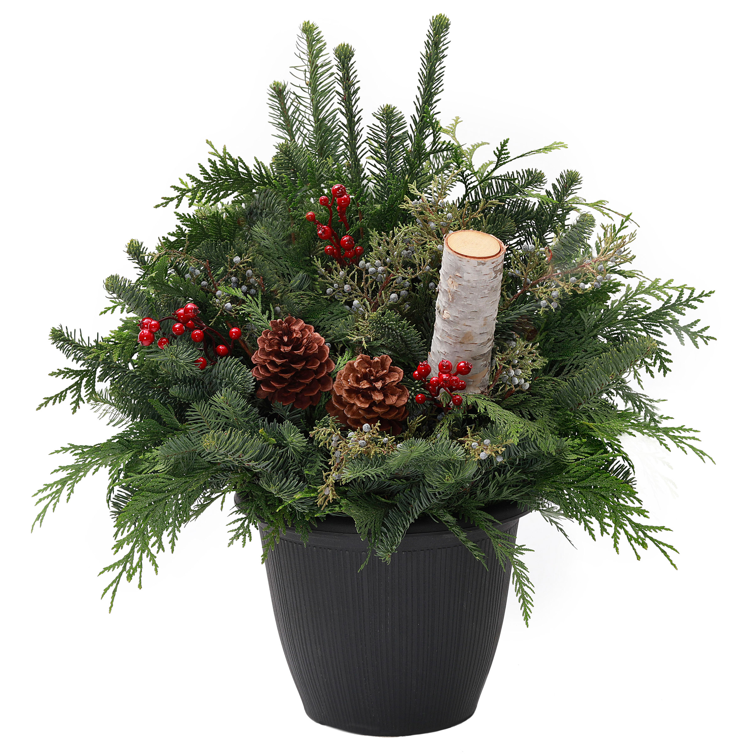 Holiday Cut Greens Porch Pot