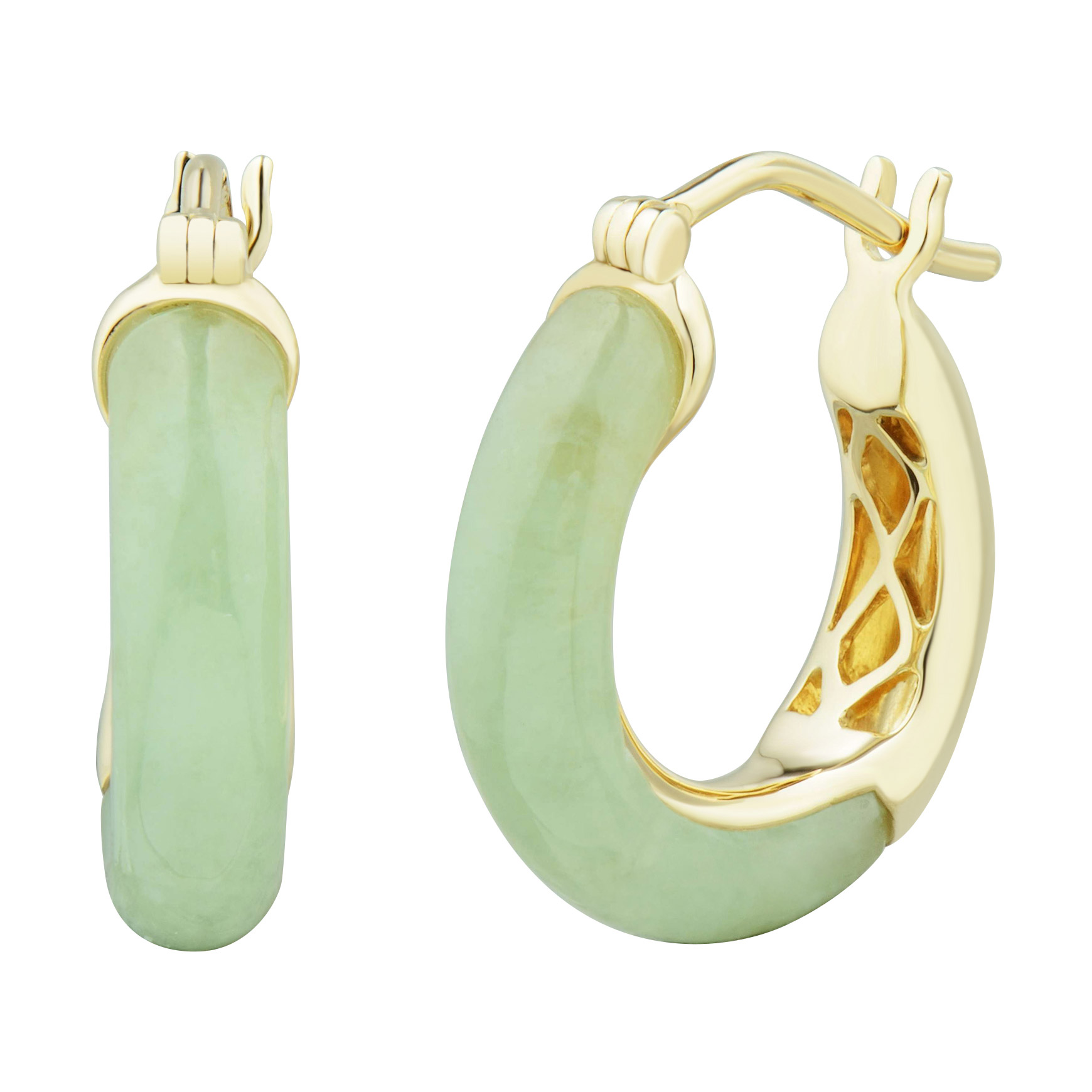 Natural Jade Hoop Earrings