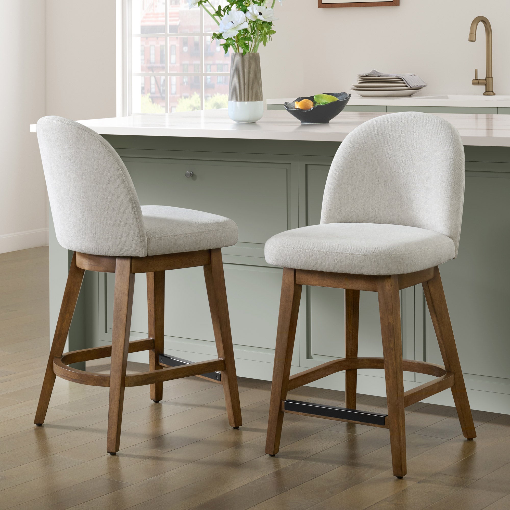Ophelia Counter Height Swivel Stool, Set of 2 | Costco